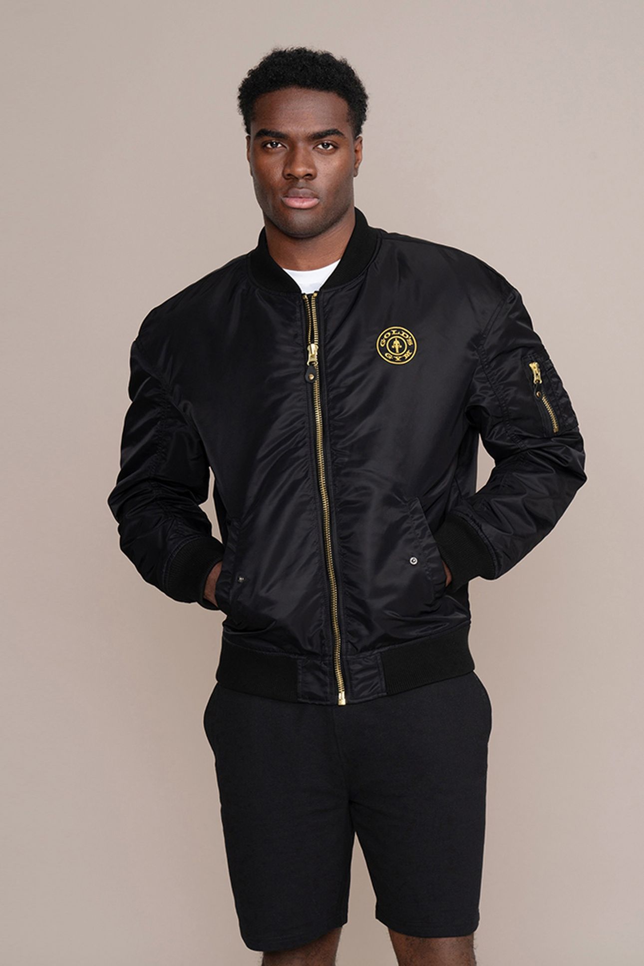 WEIGHT PLATE BOMBER JACKET BLACK 1