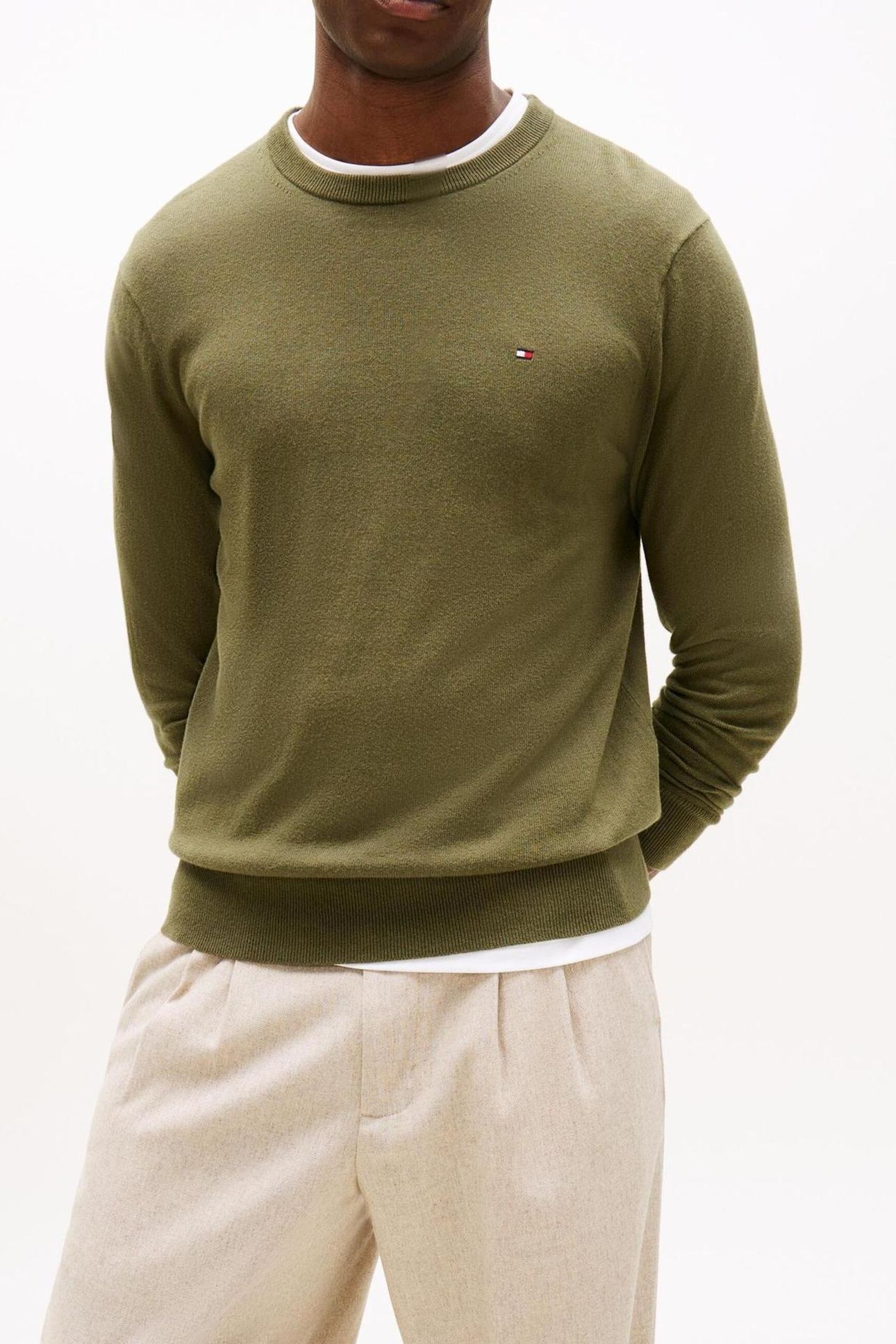 PIMA COTTON CASHMERE SWEATER HUNTSMAN GREEN 1