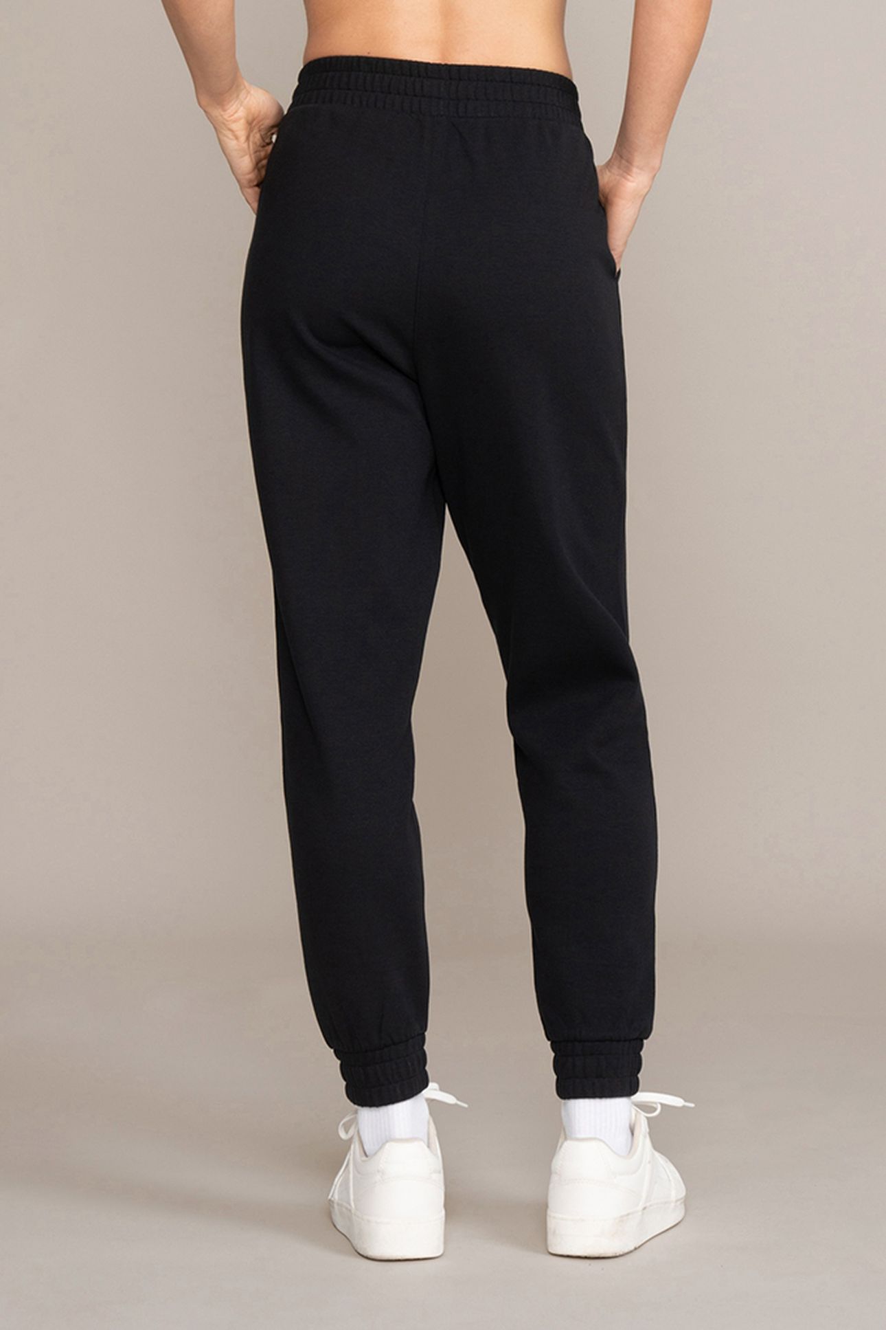 LADIES SWEAT PANTS RUBBER PRINT BLACK 3