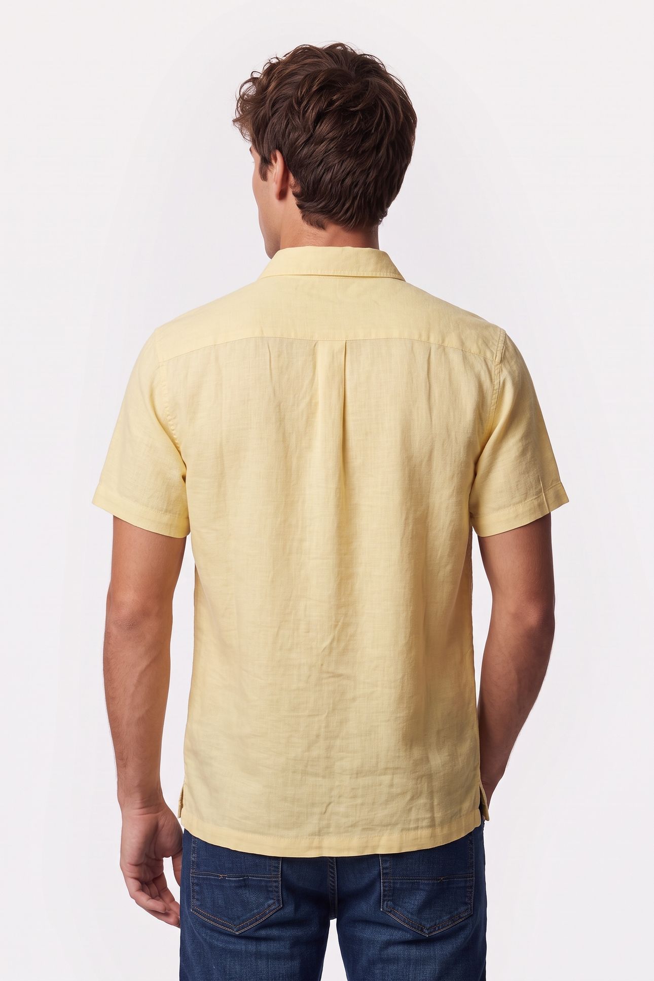 SEASONAL CORE LINEN REGULARFIT SHORTSLEEVED SHIRT BRIGHT YEL 2