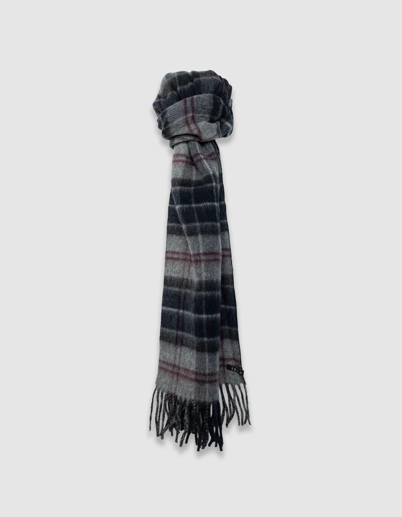 GREY AND BLACK CHECK DOUBLE-SIDED SCARF 1