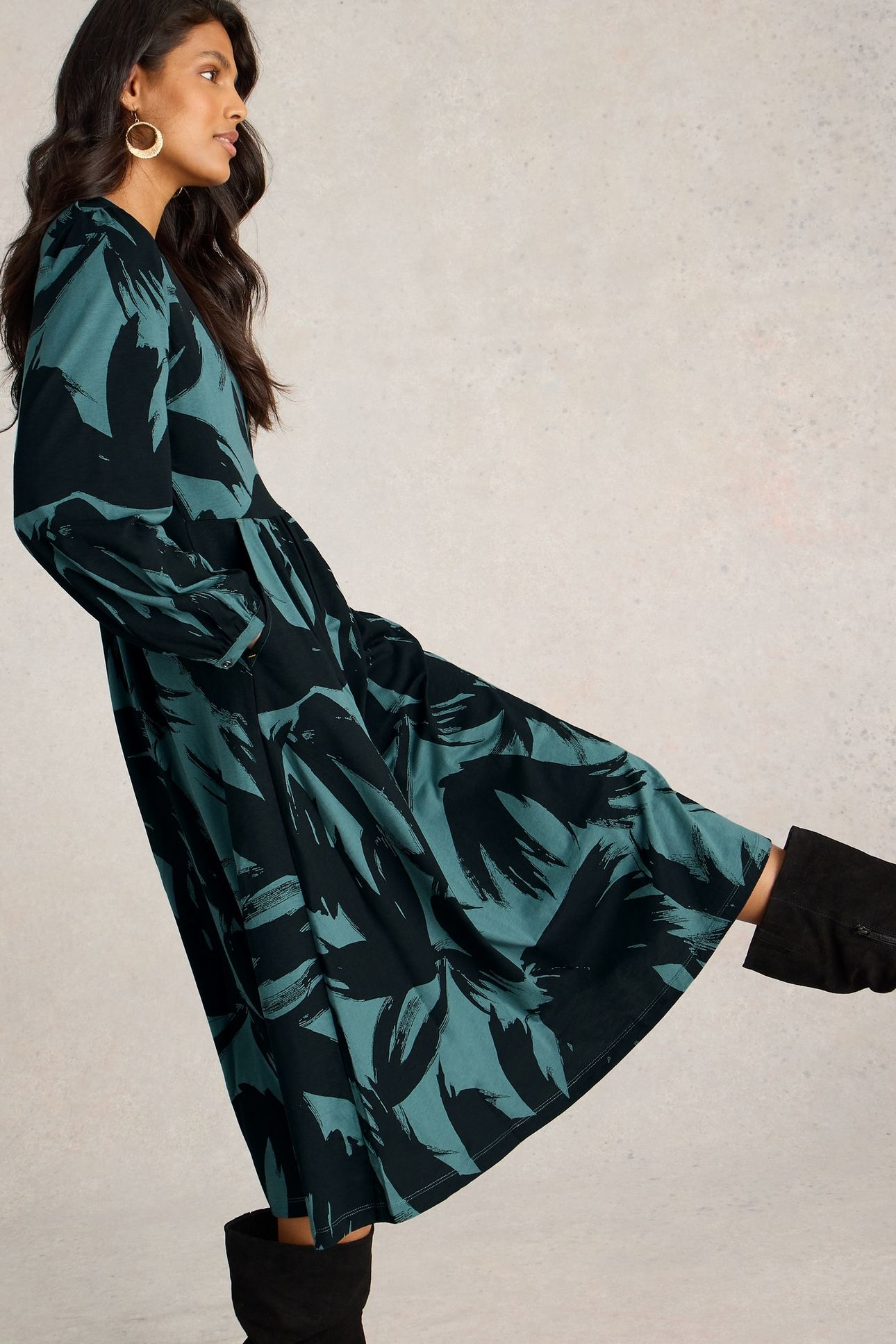 LEAH JERSEY DRESS GREEN PR 3