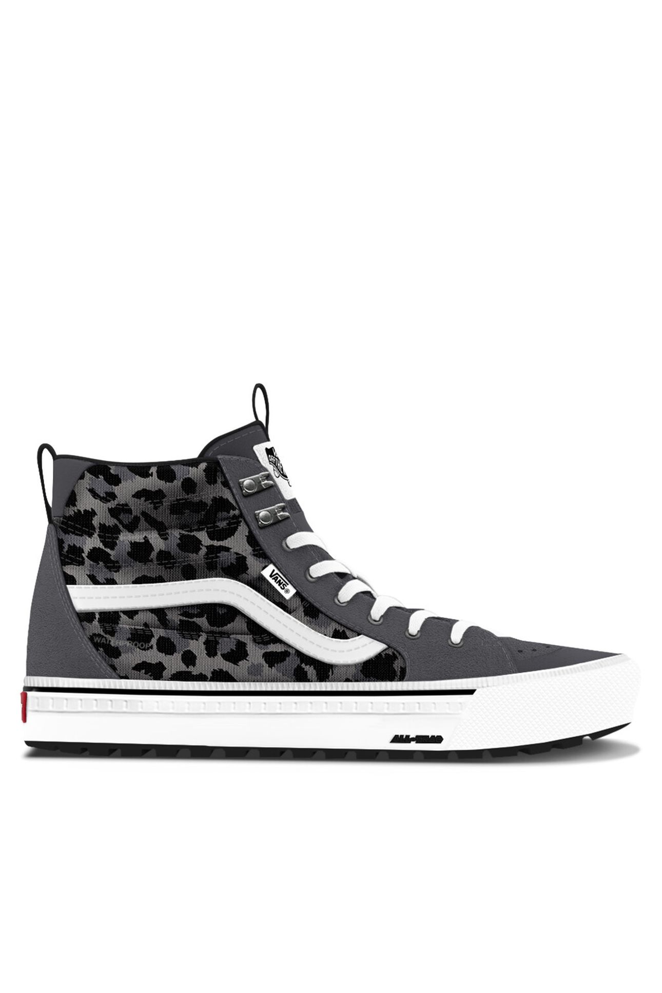 UNISEX SK8-HI WATERPROOF INSULATED MTE LEOPARD CHARCOAL GREY 1