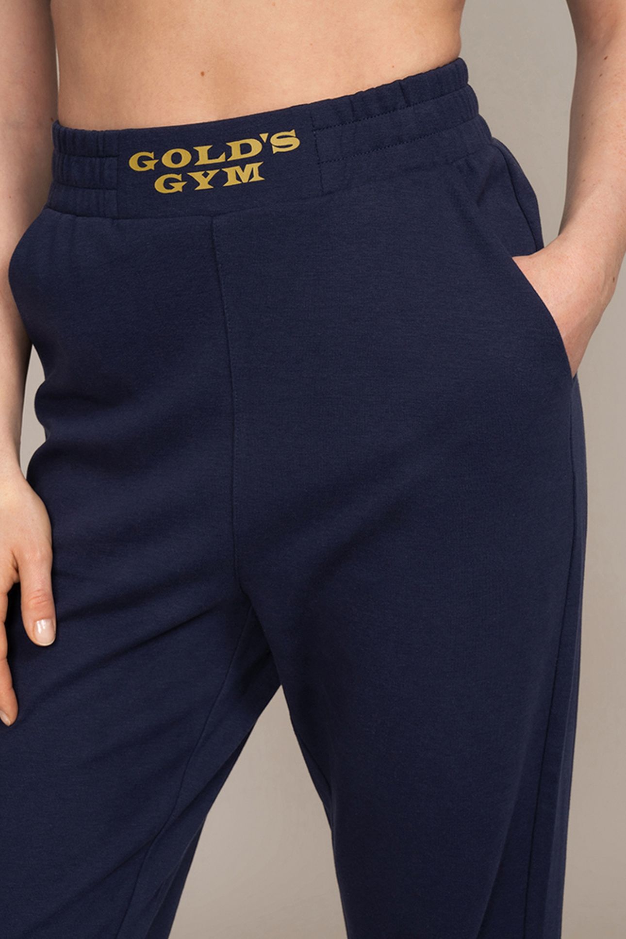 LADIES SWEAT PANTS RUBBER PRINT NAVY 5