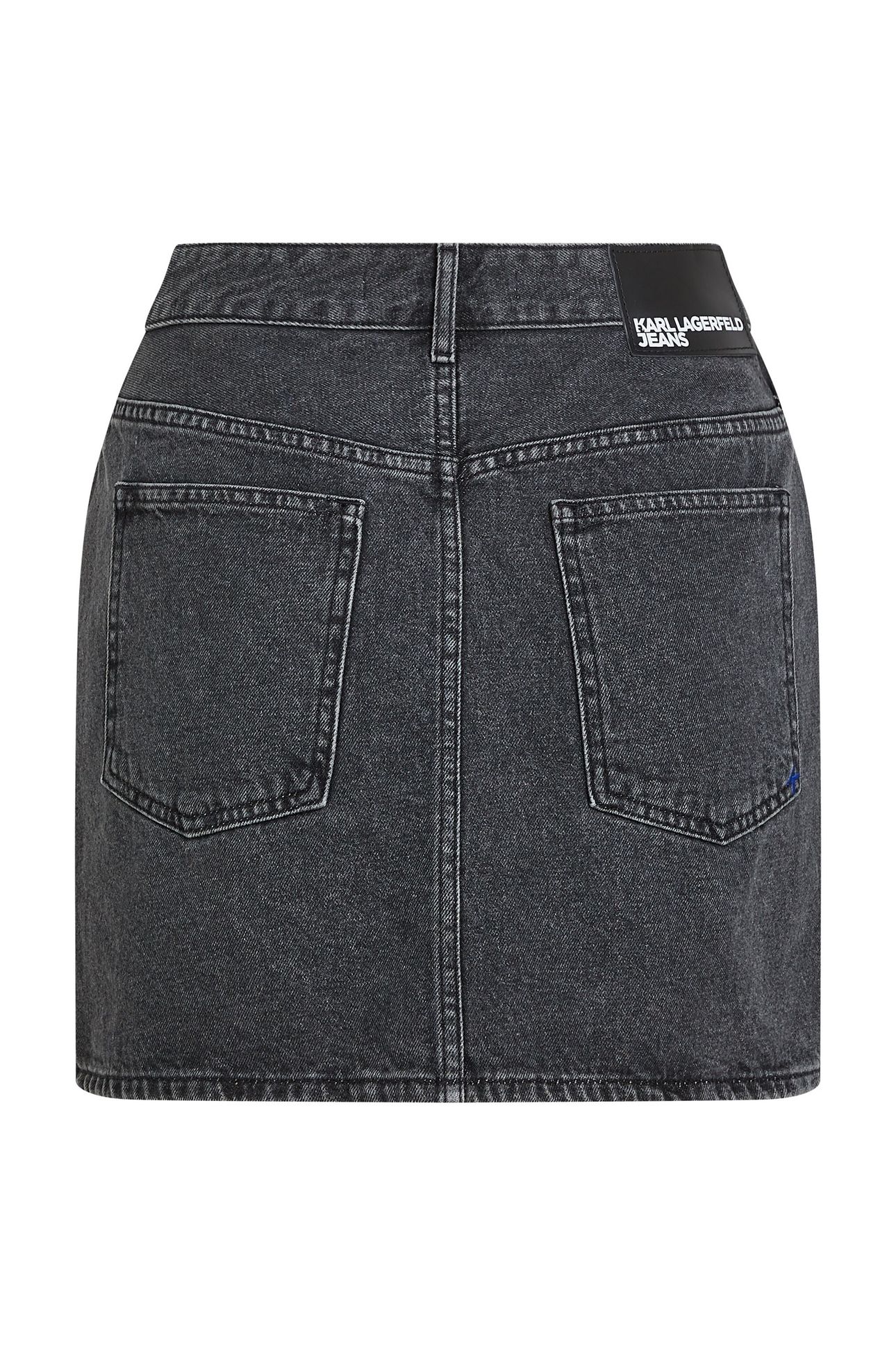 KLJ DENIM LACE UP MINI SKIRT WASHED BLACK 4