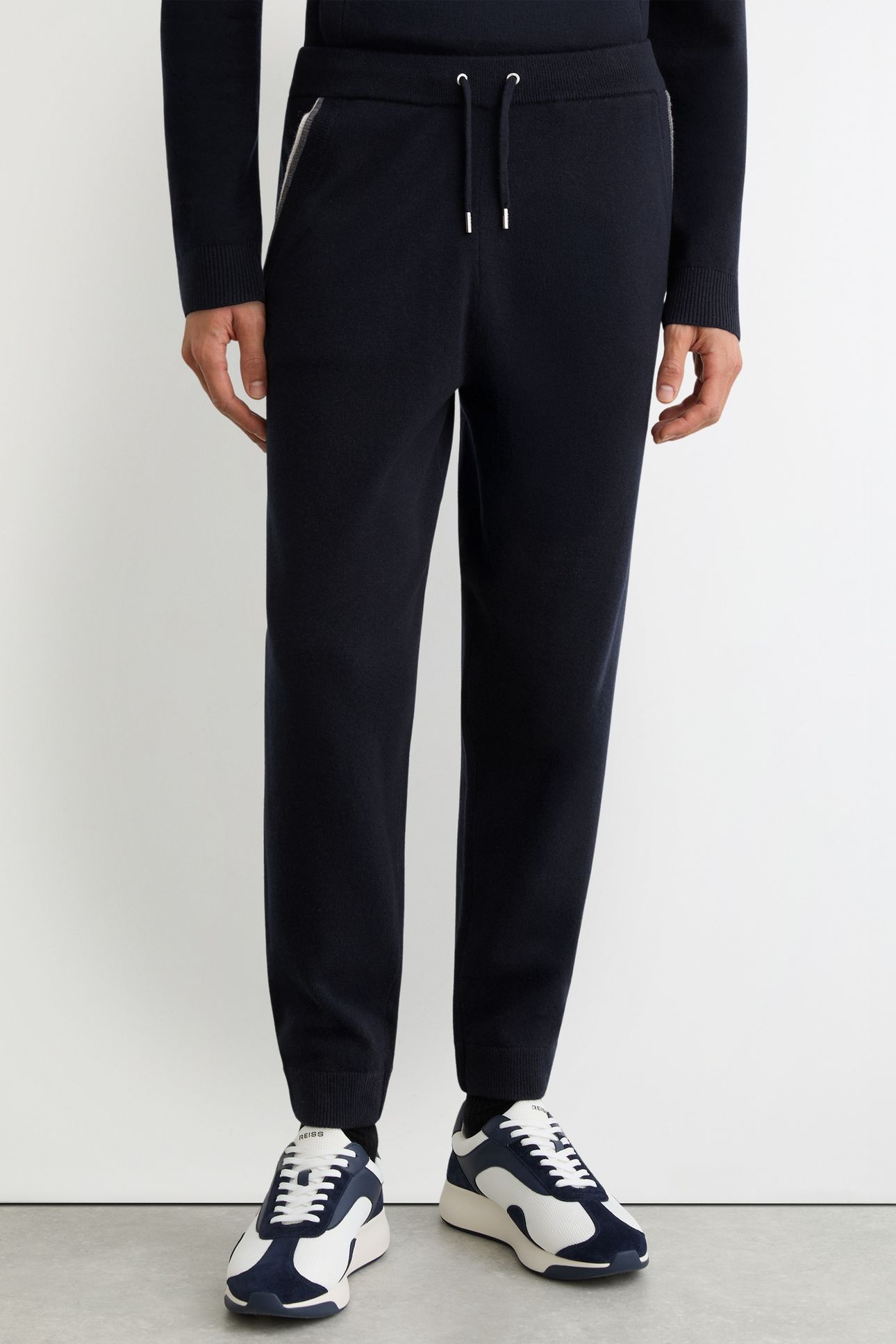 TIPPED POCKET MERINO JOGGER NAVY 1