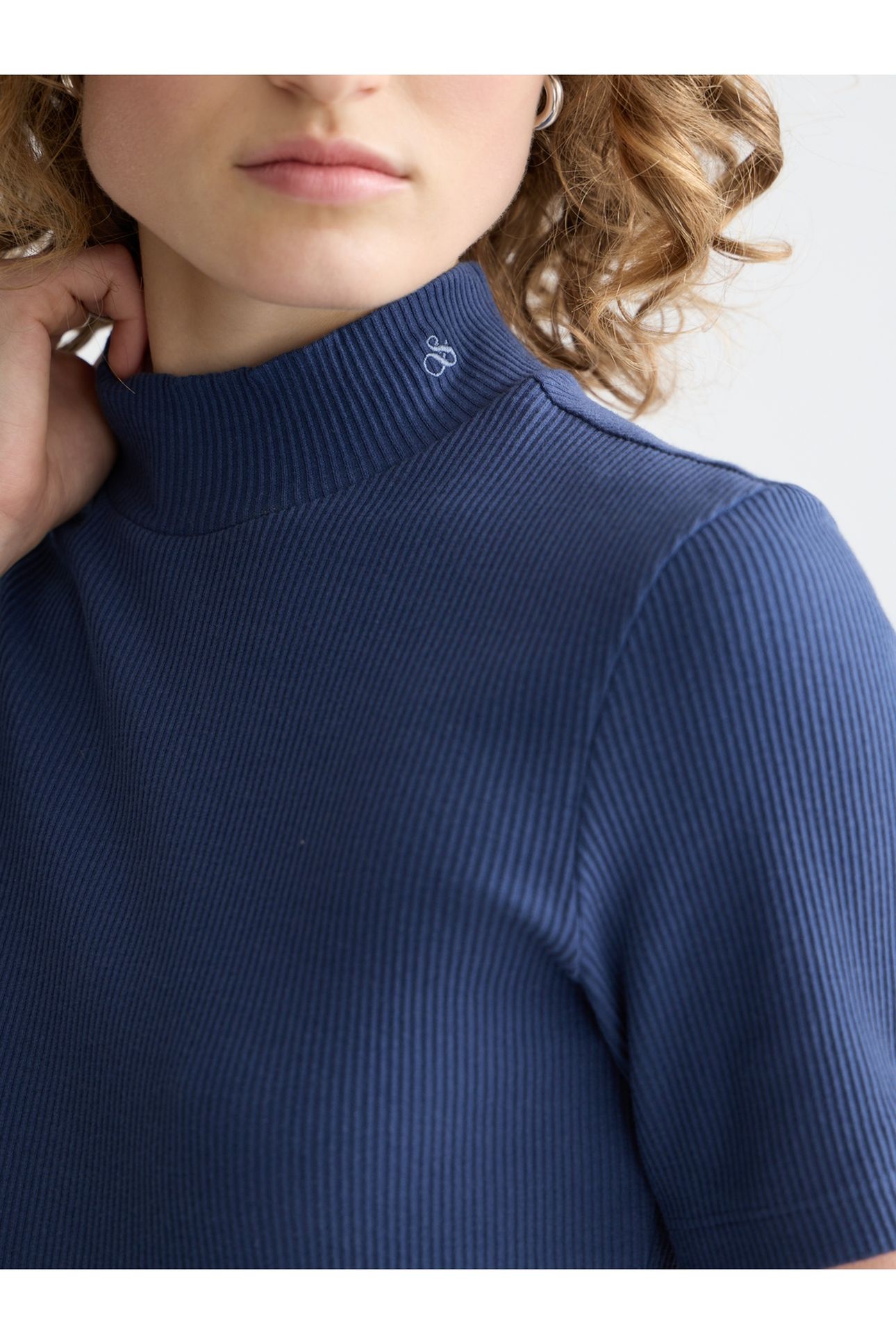 MOCK NECK RIB T-SHIRT OCEANA 6