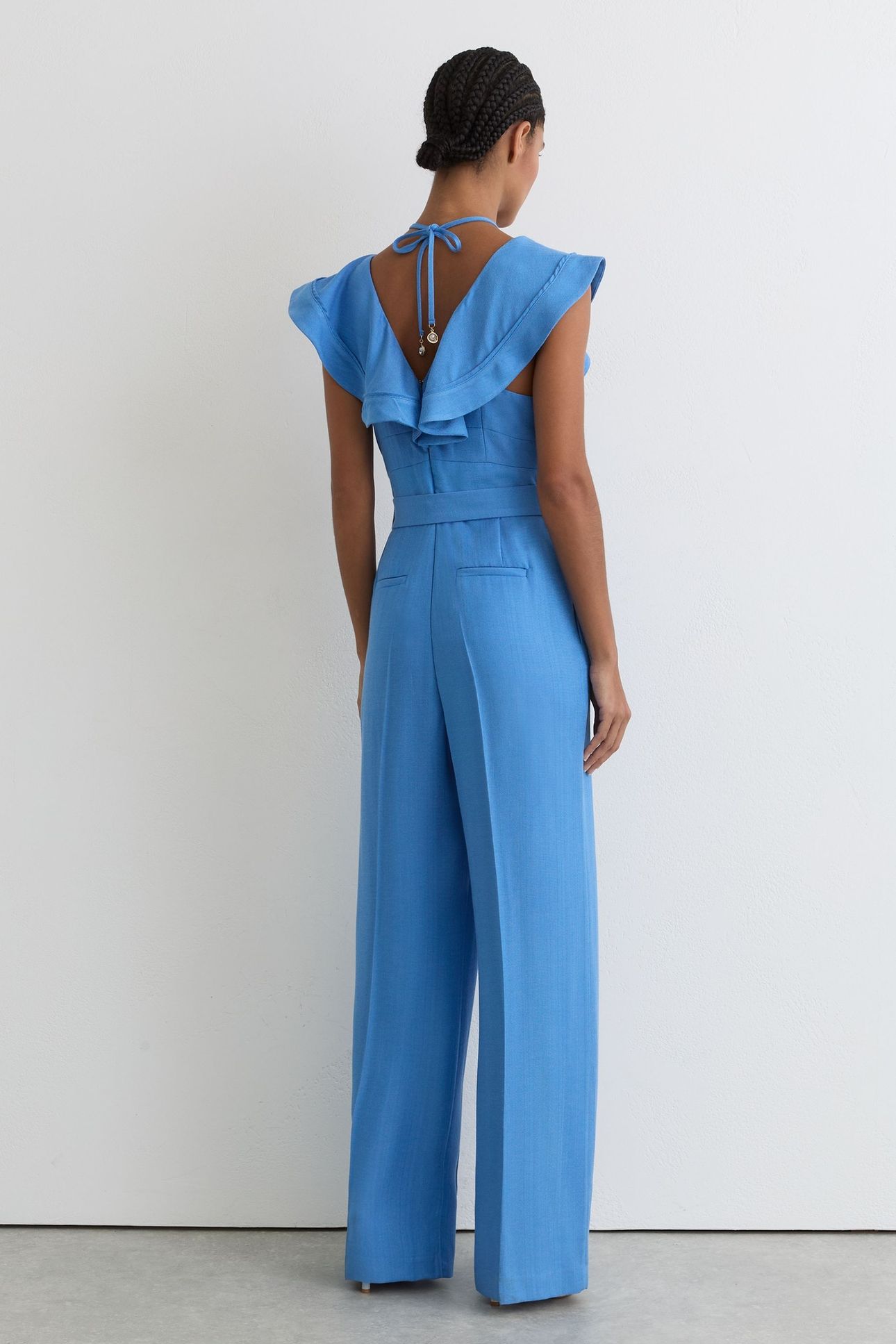 FRILL DETAIL JUMPSUIT BLUE 2