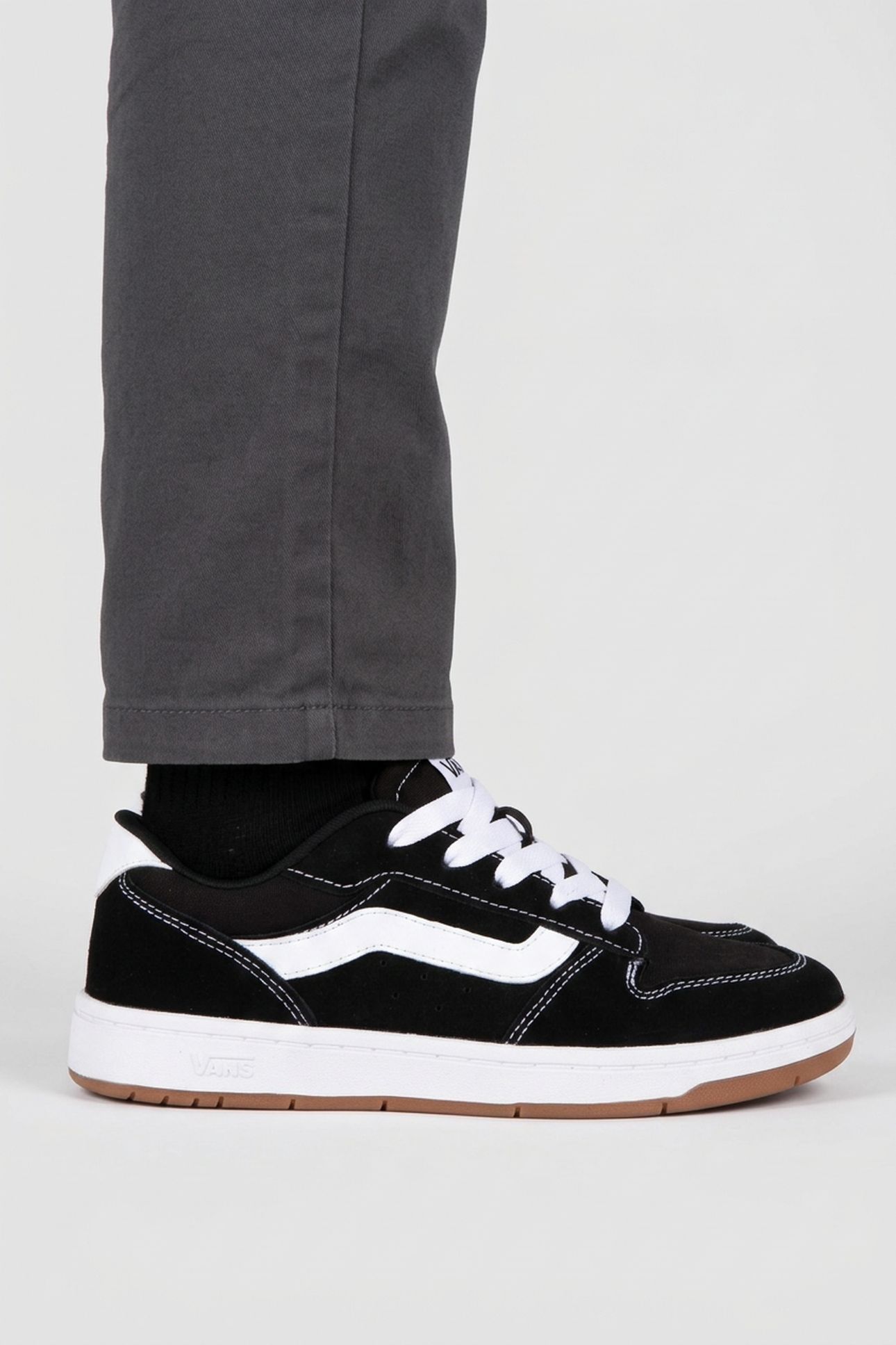 JUNIOR RYLAND LS SUEDE/CANVAS BLACK/WHITE 4