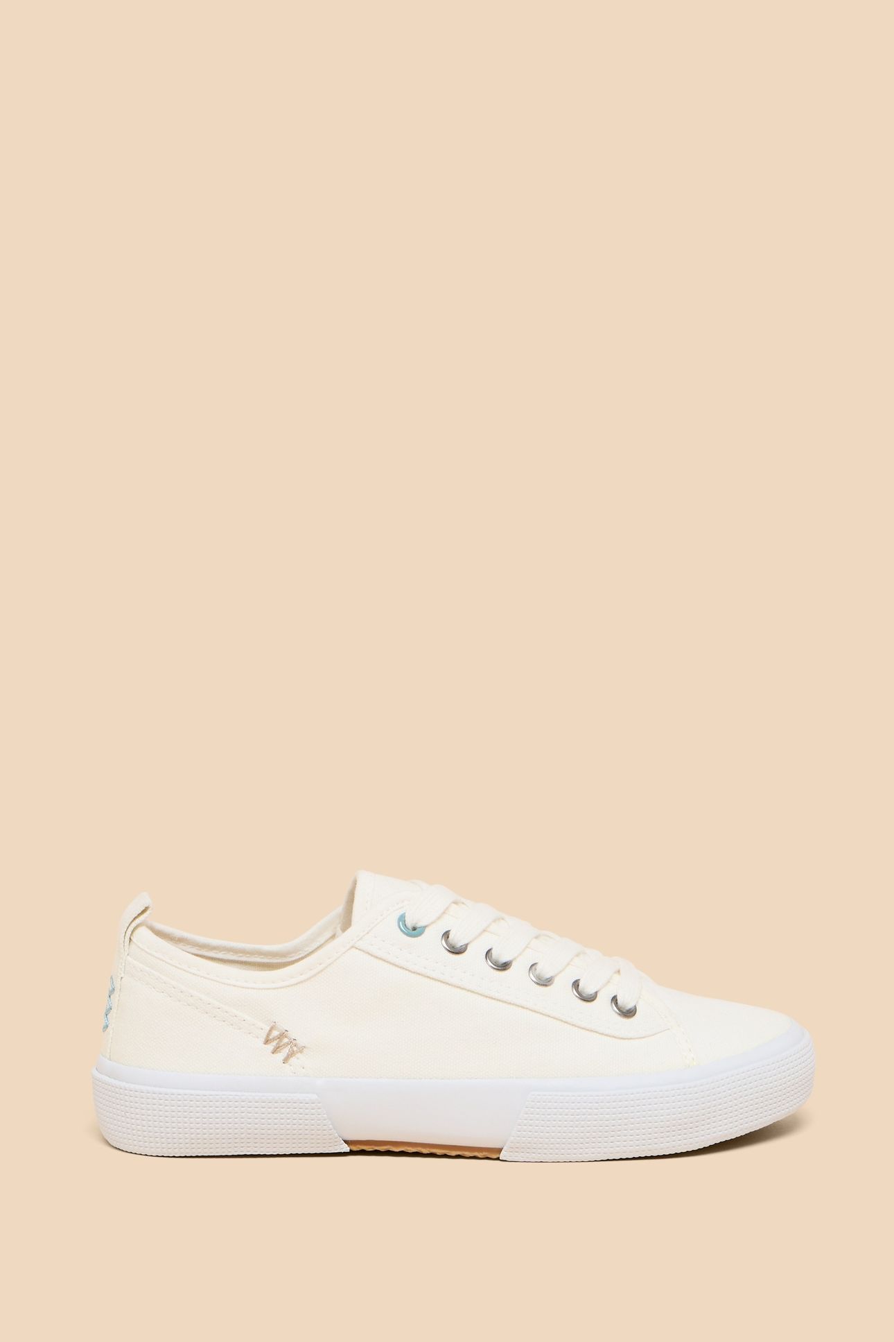 PIPPA CANVAS LACE UP TRAINER NAT WHITE 1
