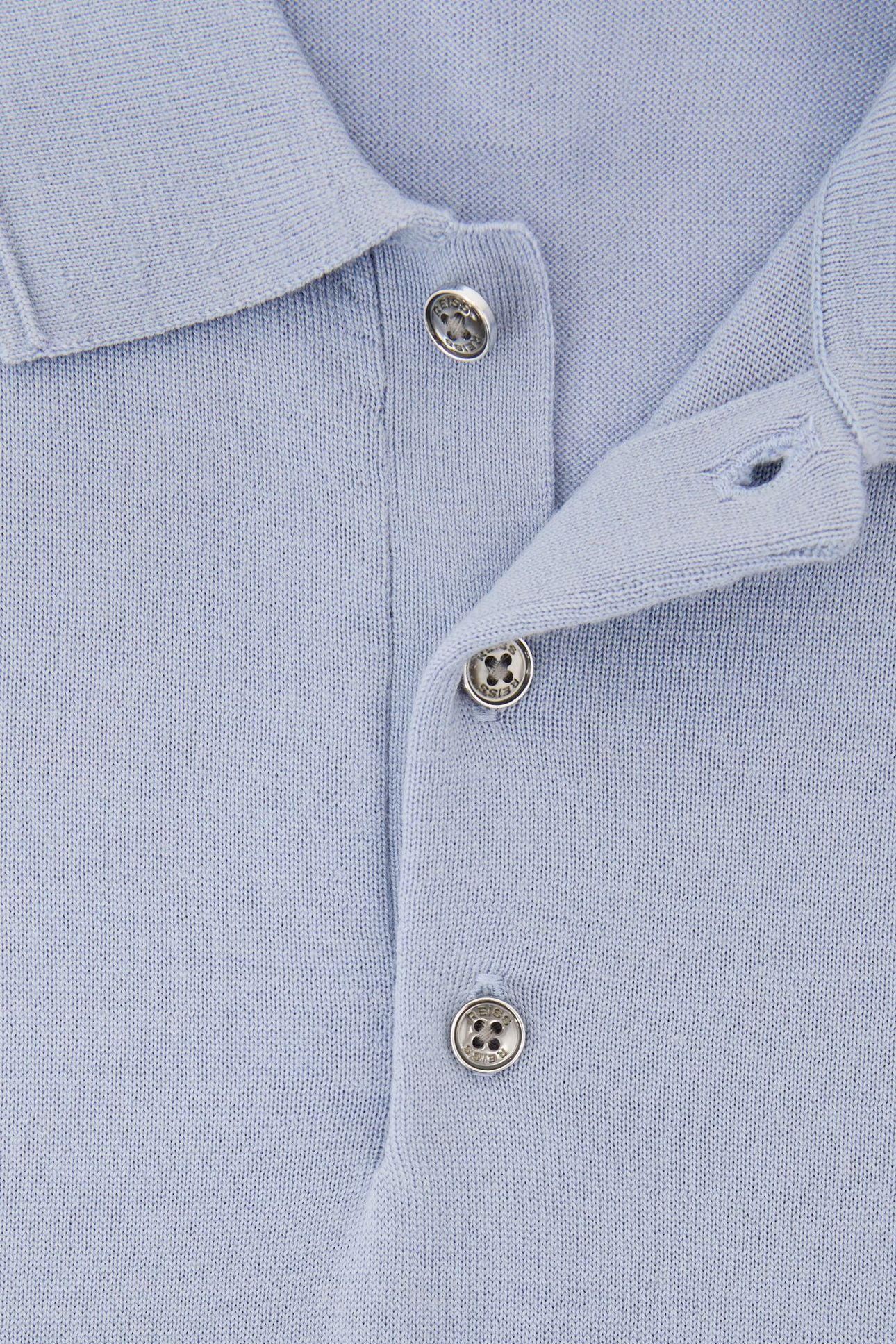 SS HALF BUTTON MERINO WOOL POLO SKY BLUE 6