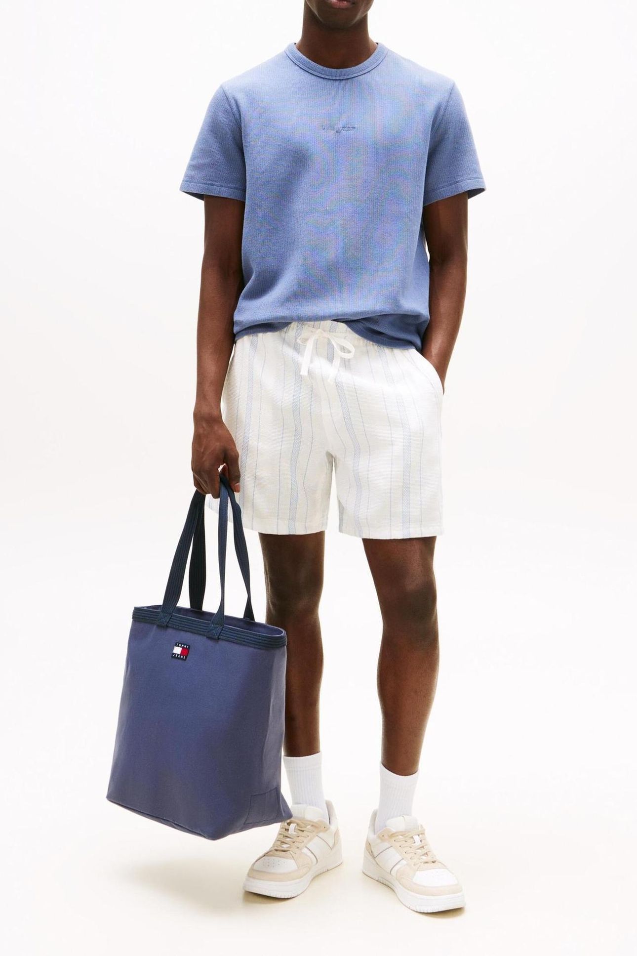 TJM SLIM WAFFLE TEE BLUE MOMENT 3