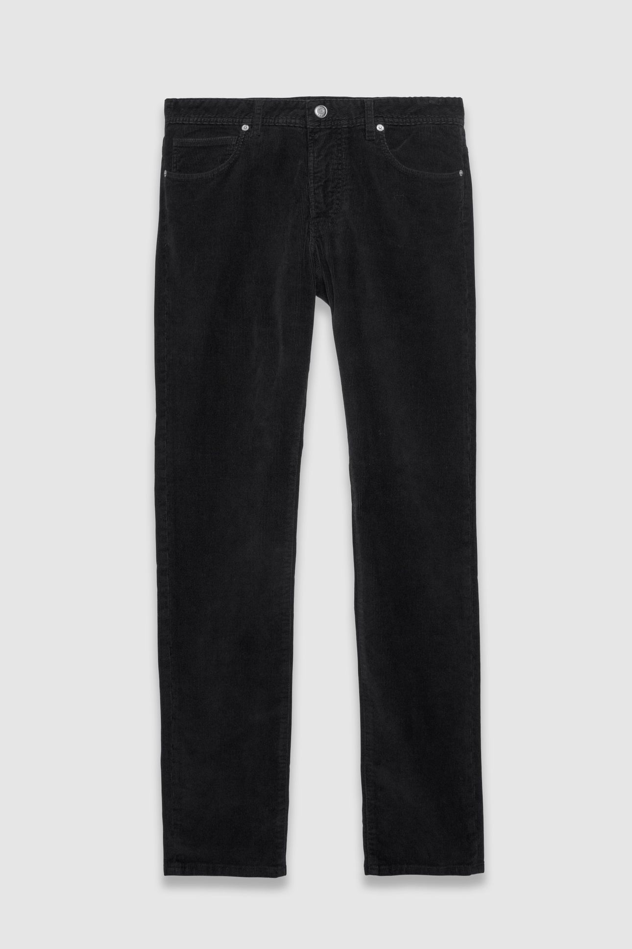 BLACK NEEDLECORD SLIM TROUSERS 4