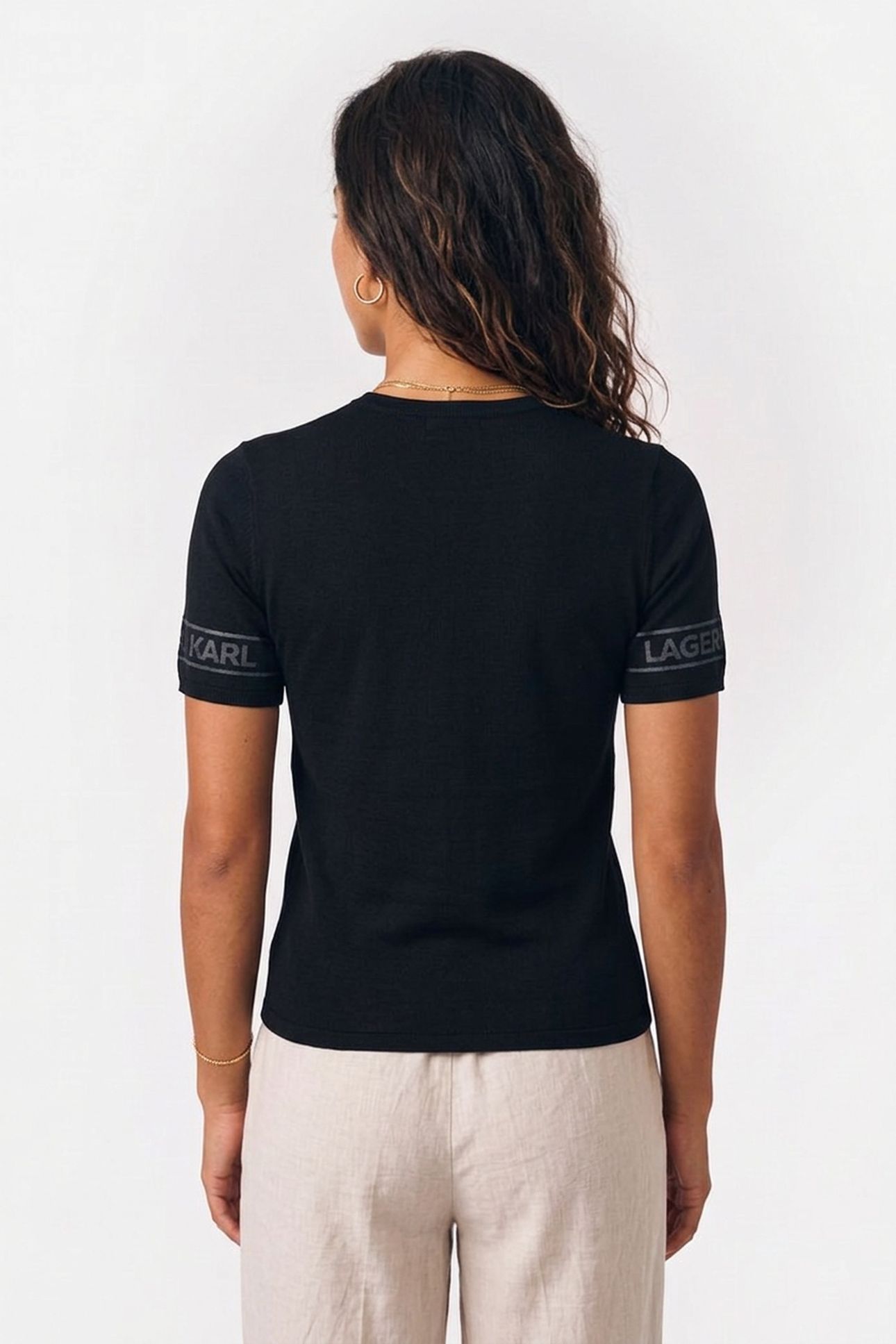 LIGHTWEIGHT LOGO KNIT TOP BLACK 4
