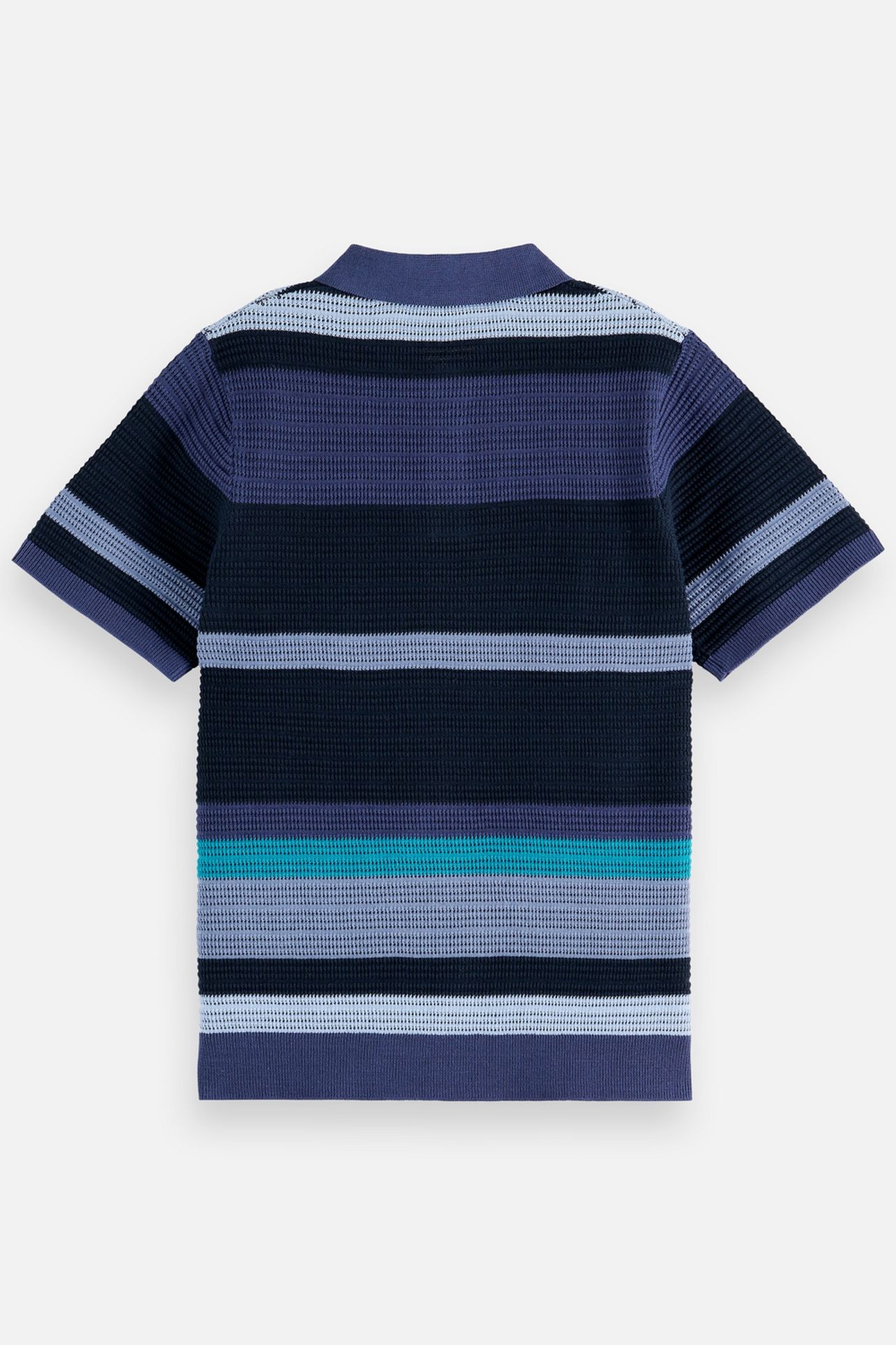 BOYS STRUCTURED KNITTED STRIPED POLO NAVY 6