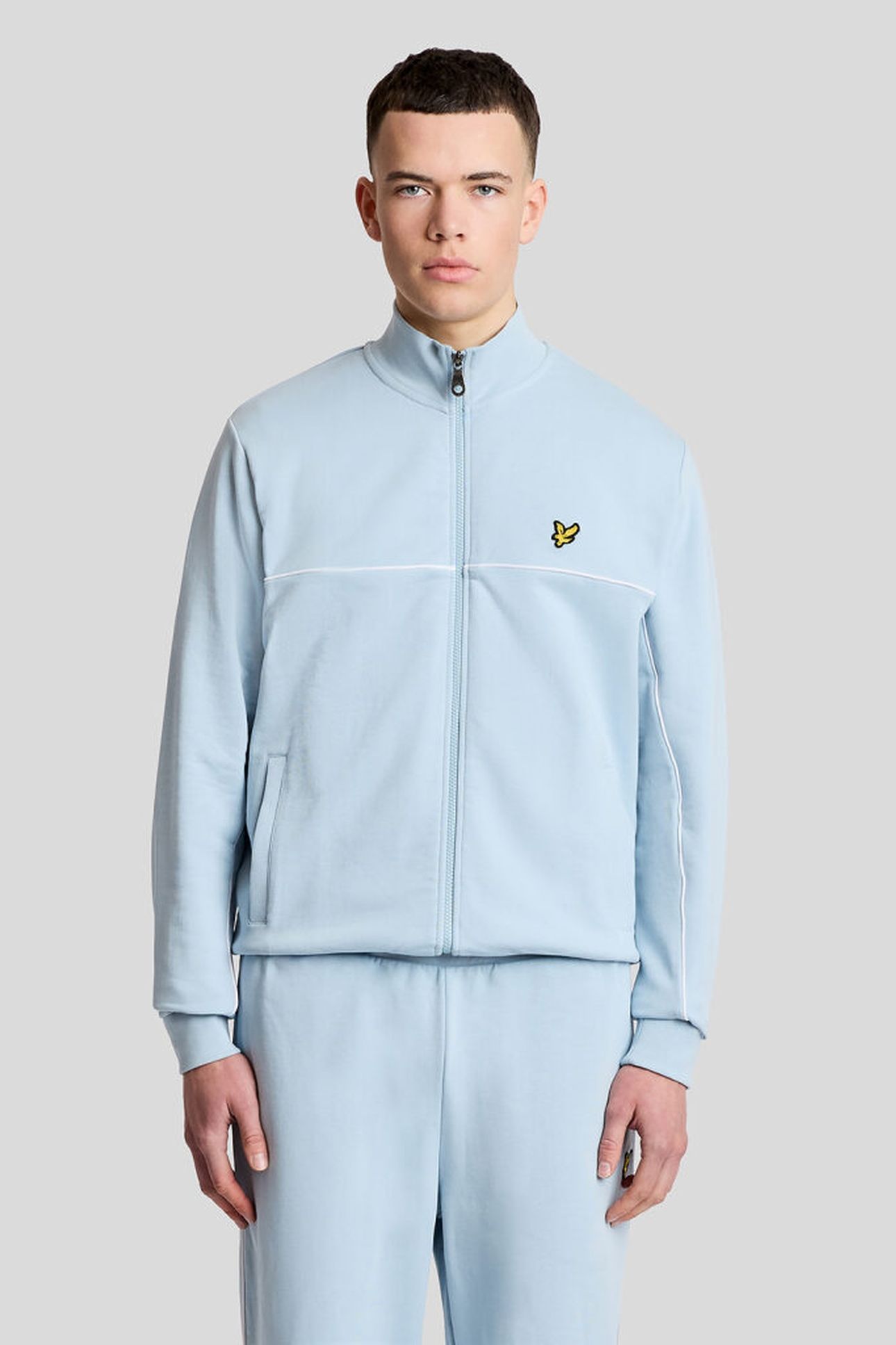 PIPED FULL ZIP TRACK TOP OPAL BLUE 1
