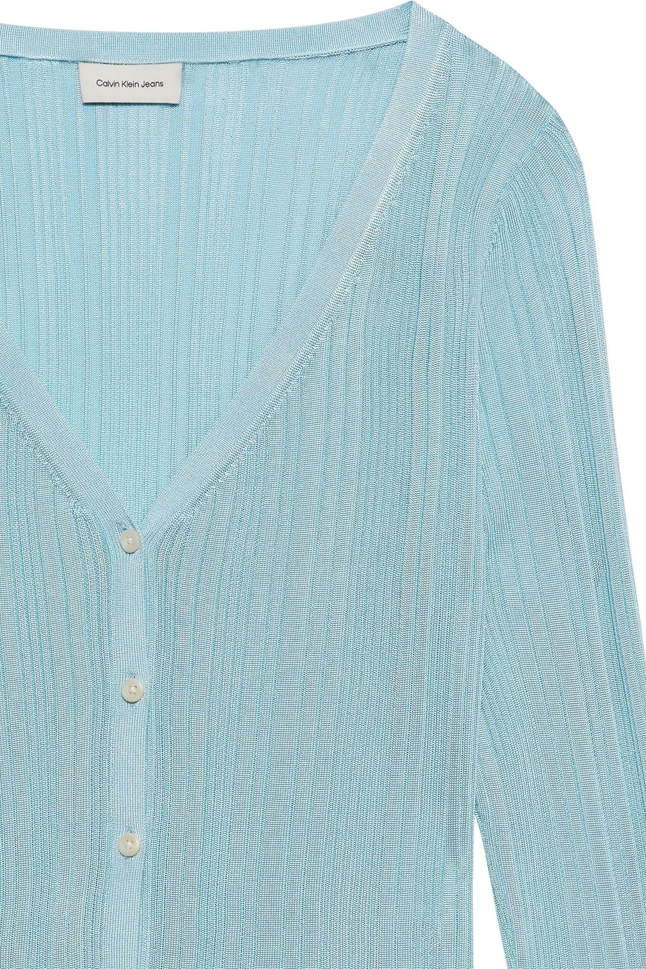 SHINY VISCOSE RIB CARDIGAN COOL BLUE 3