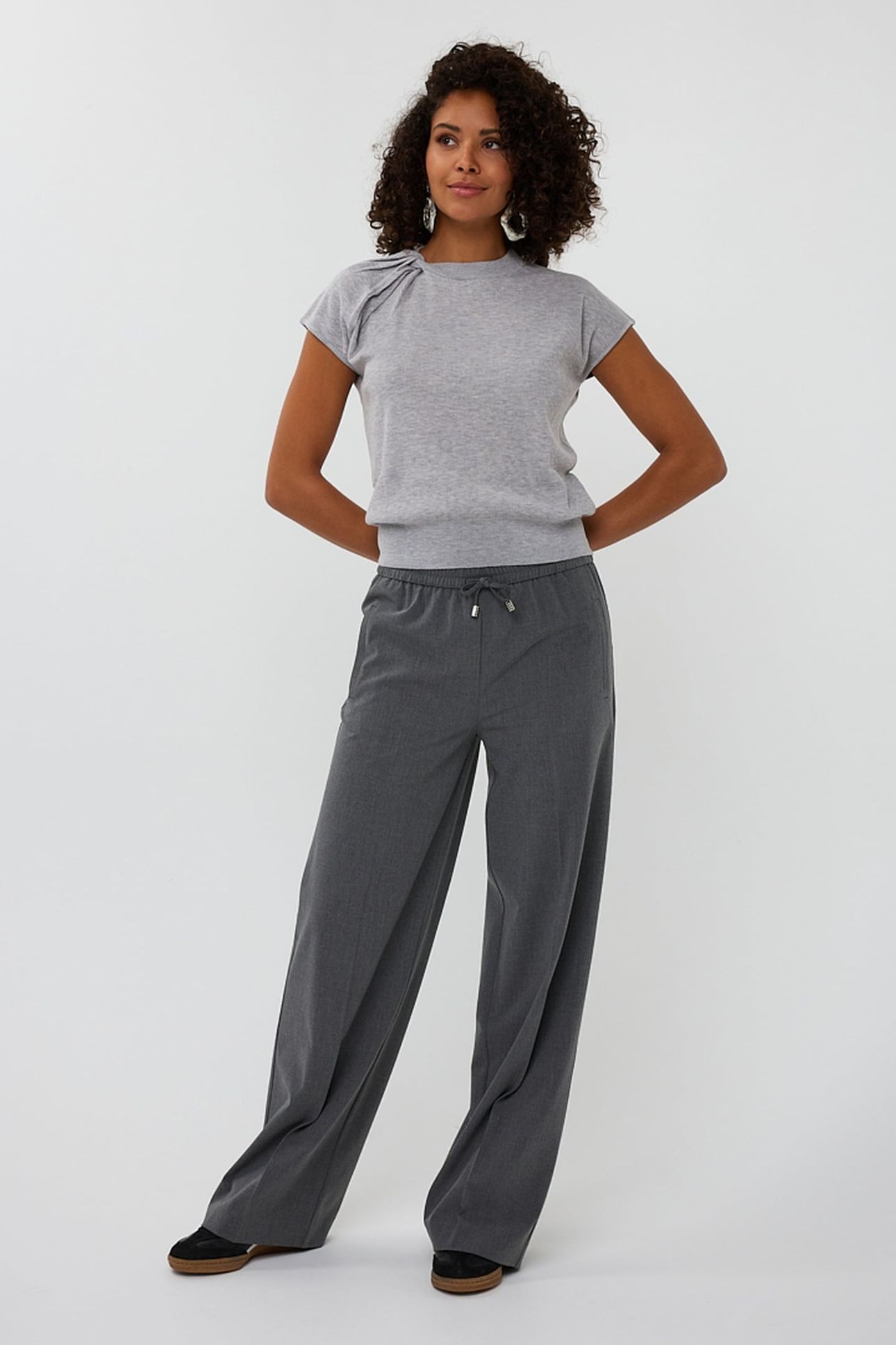 TROUSERS DRAWSTRING MELANGE GREY MELANGE 2