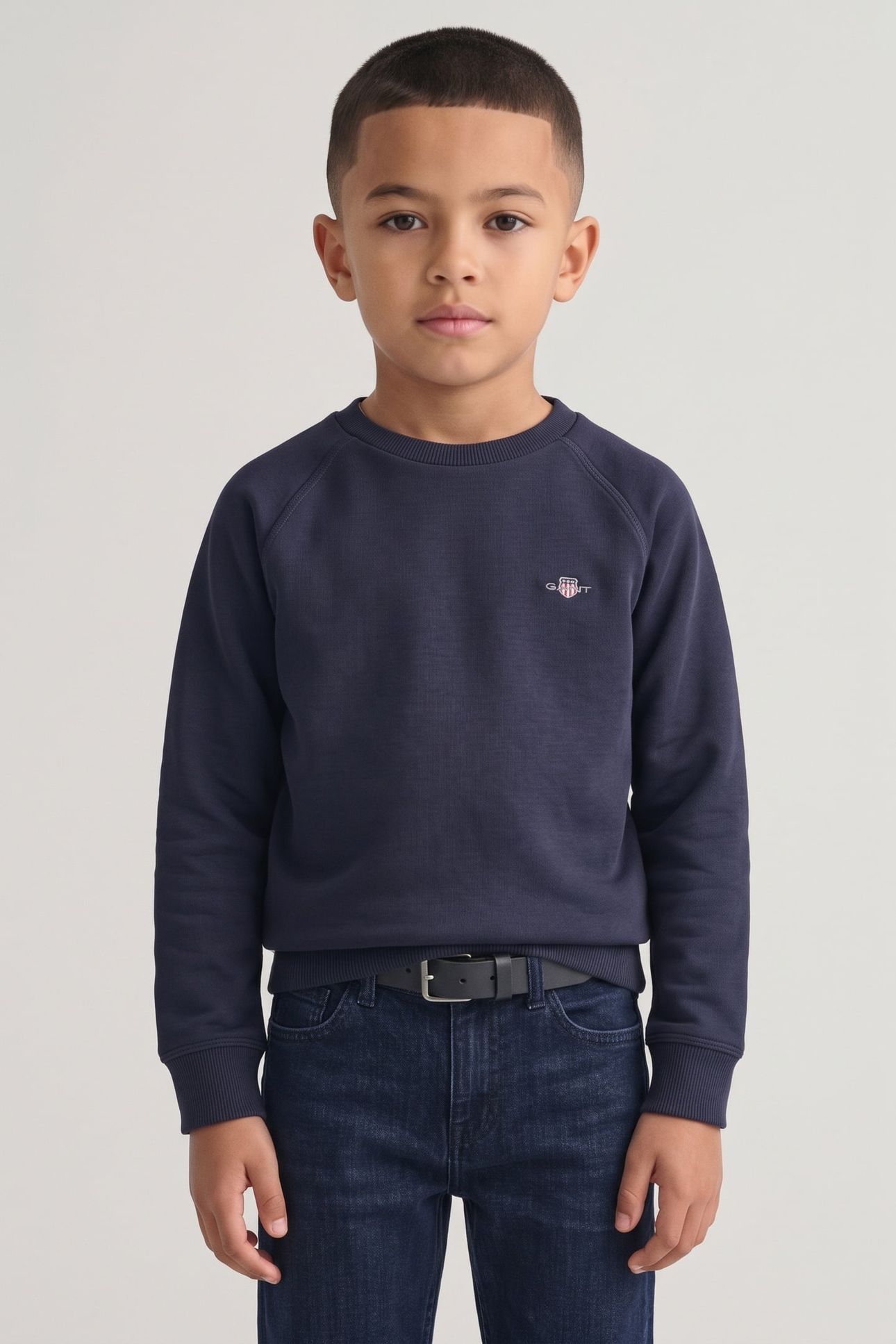 KIDS UNISEX SHIELD C-NECK EVENING BLUE 1