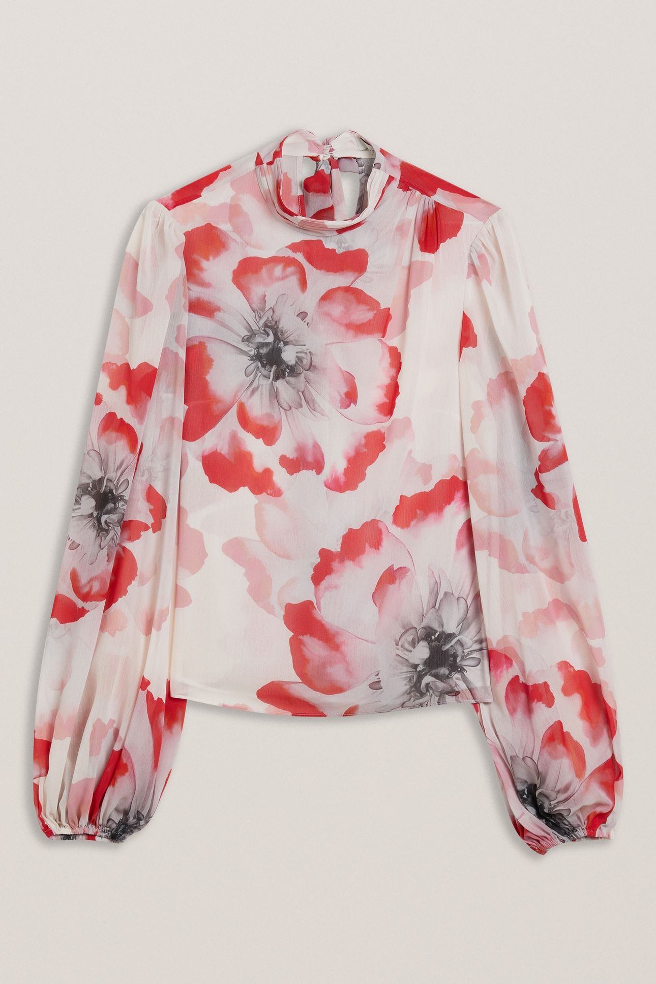 LADON TIE NECK LONG SLEEVE BLOUSE IVORY 4