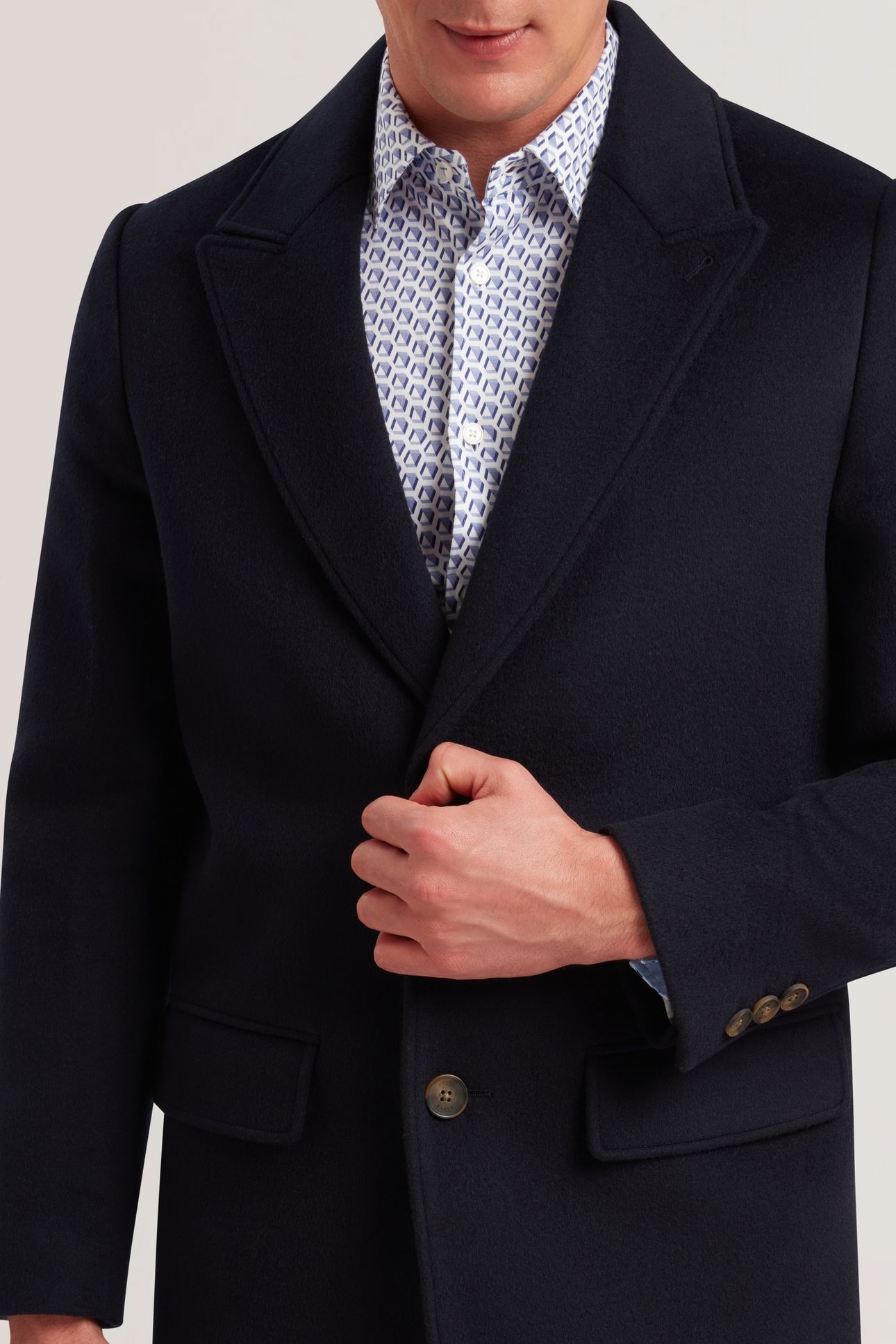 WILDING WOOL BLEND OVERCOAT NAVY 3