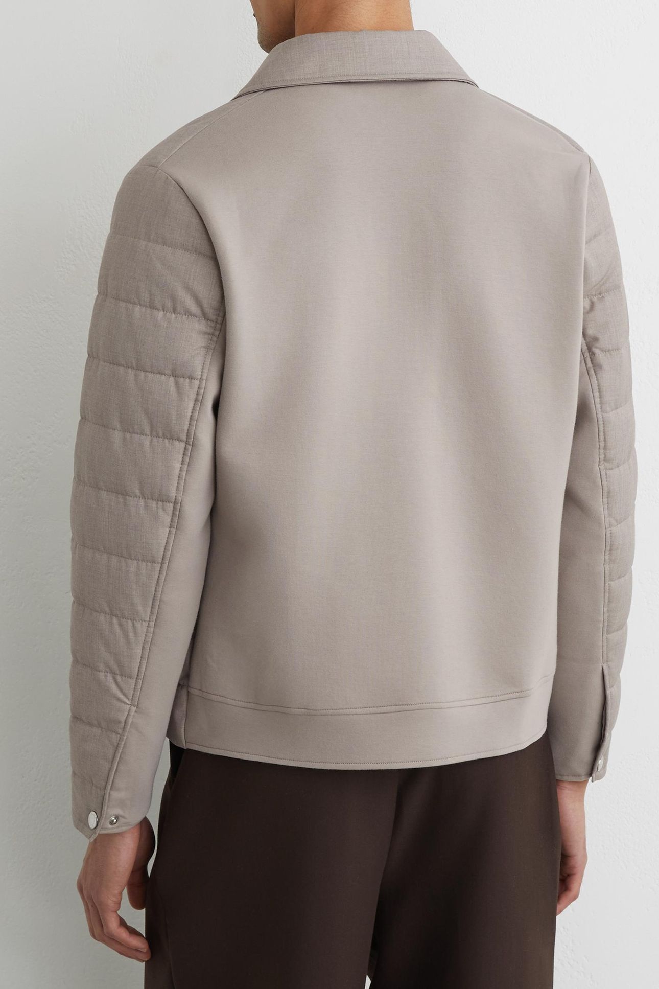 LS PRESS STUD HYBRID JACKET MINK BROWN 3