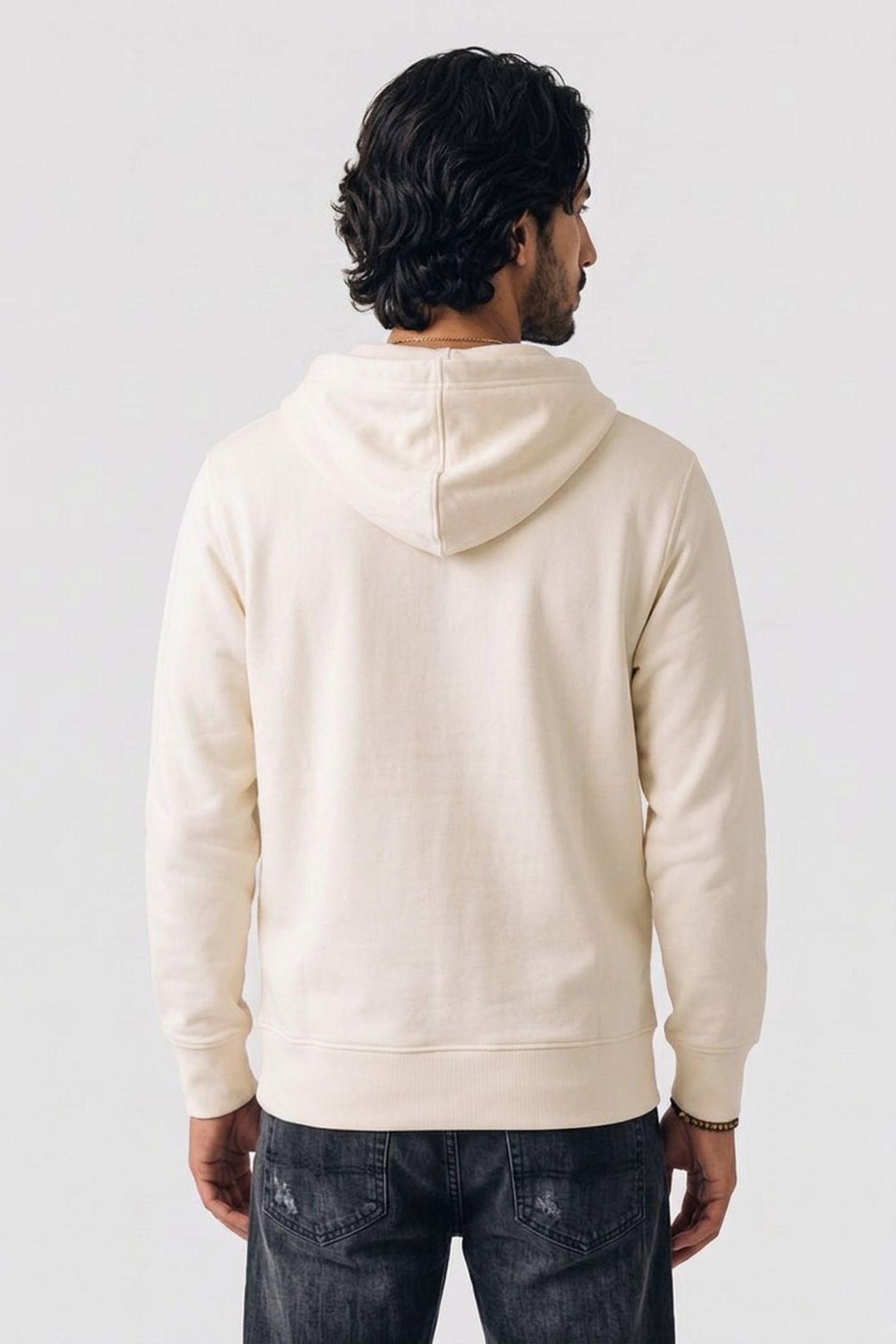 GRAPHIC FULL ZIP HOODIE CREAM 2