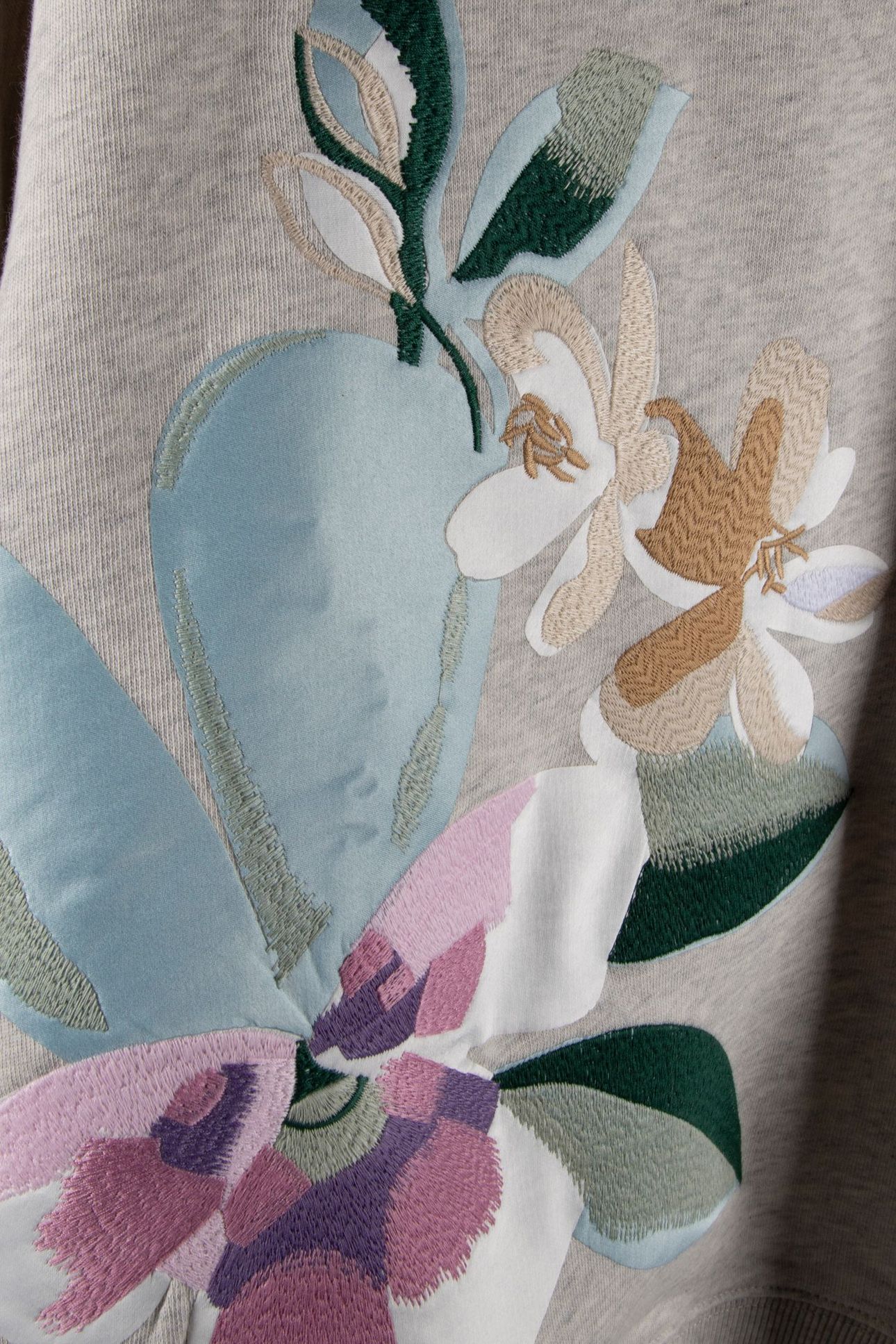 PRINTED EMBROIDERED SWEATSHIRT GREY-MARL 4
