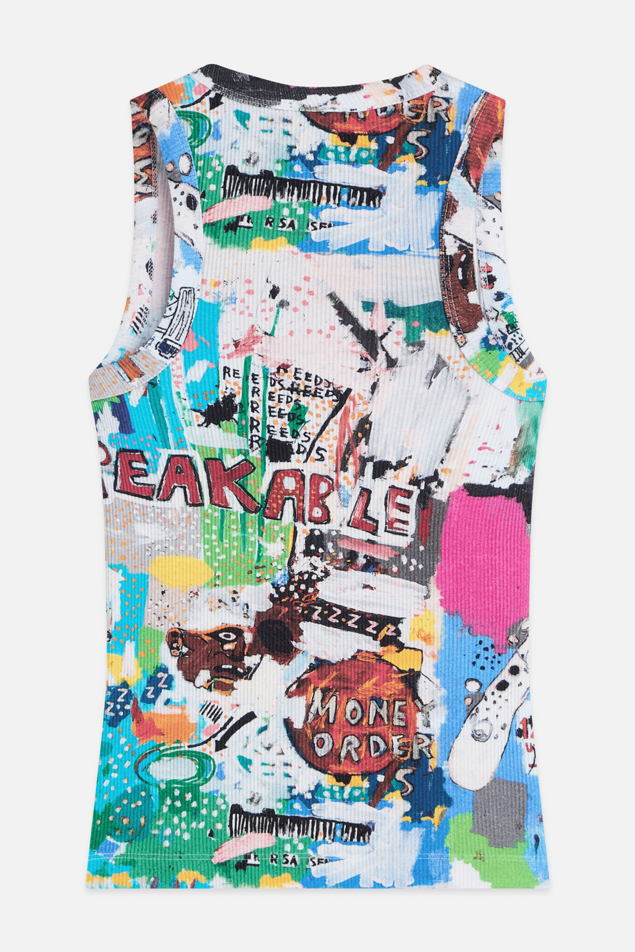 BASQUIAT ALL OVER PRINTED RIB RACER TANK BASQUIAT UNBREAKABL 1