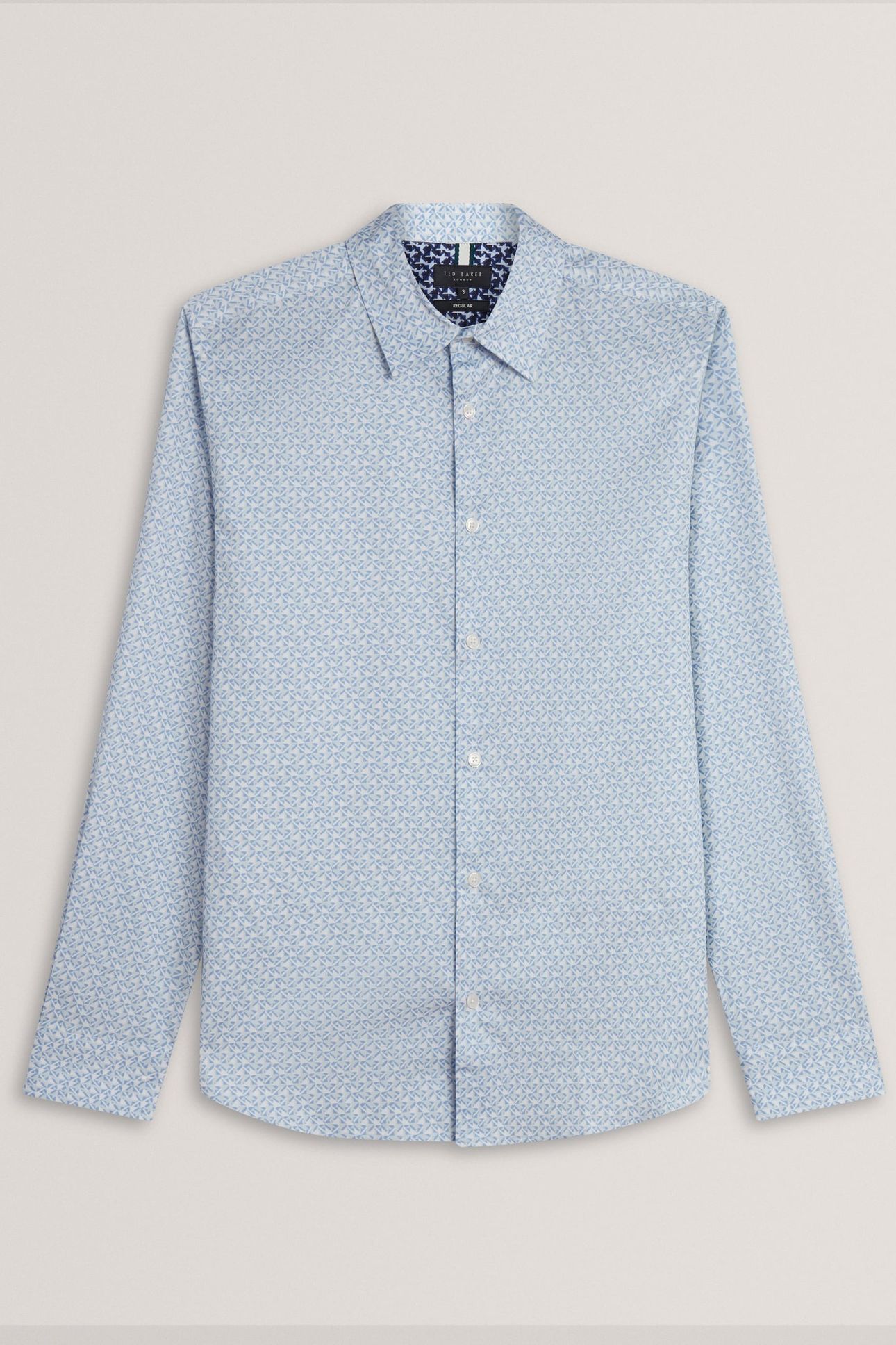 ALPHAIS LS REGULAR FIT GEO SHIRT MID-BLUE 3