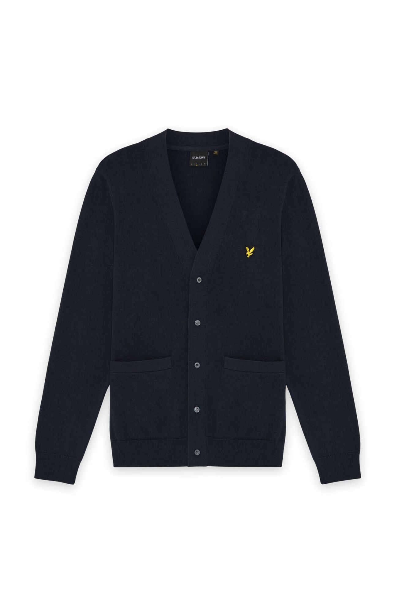 COTTON V NECK CARDIGAN DARK NAVY 4