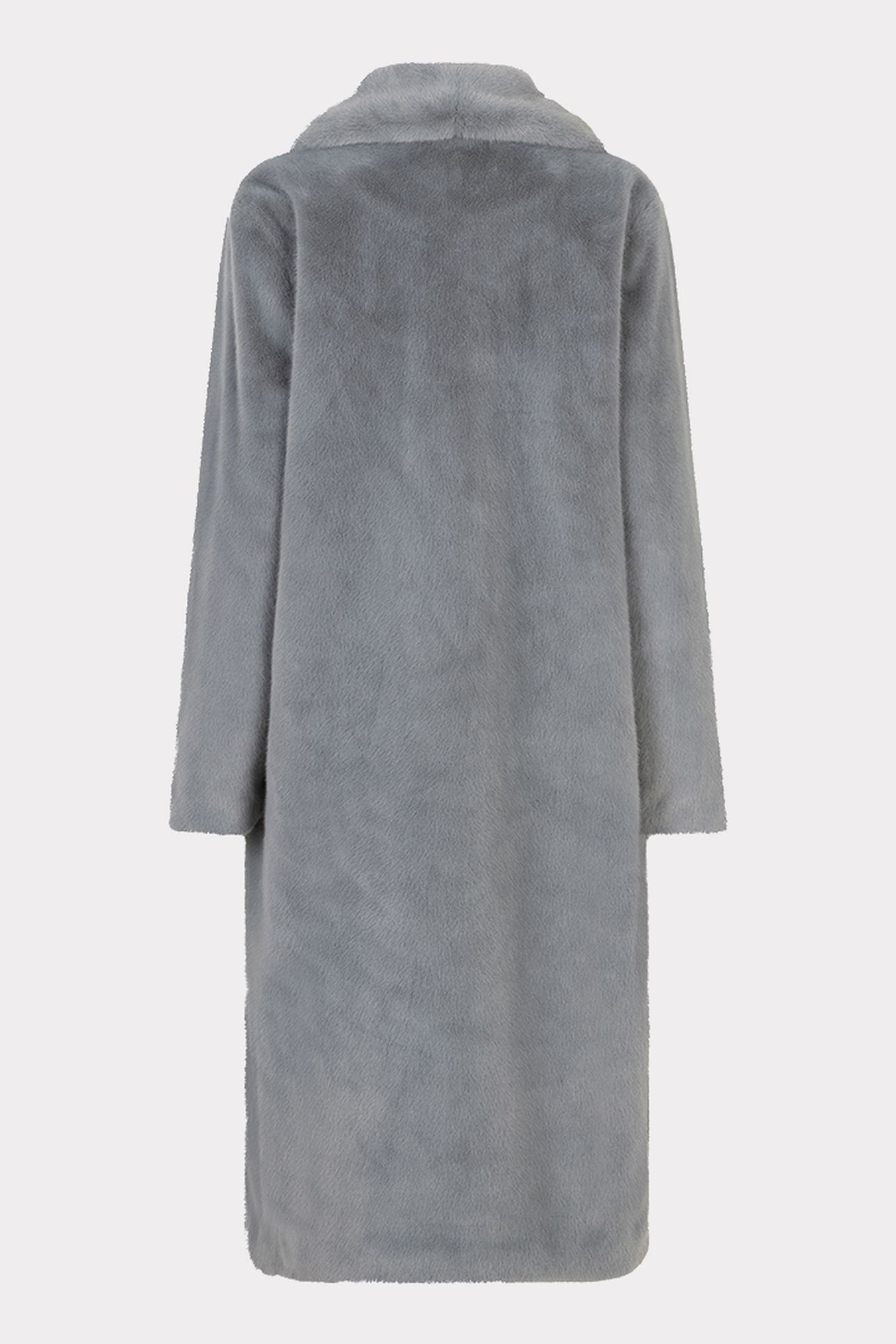 COAT SHAWL COLLAR FAKE FUR GREY 5