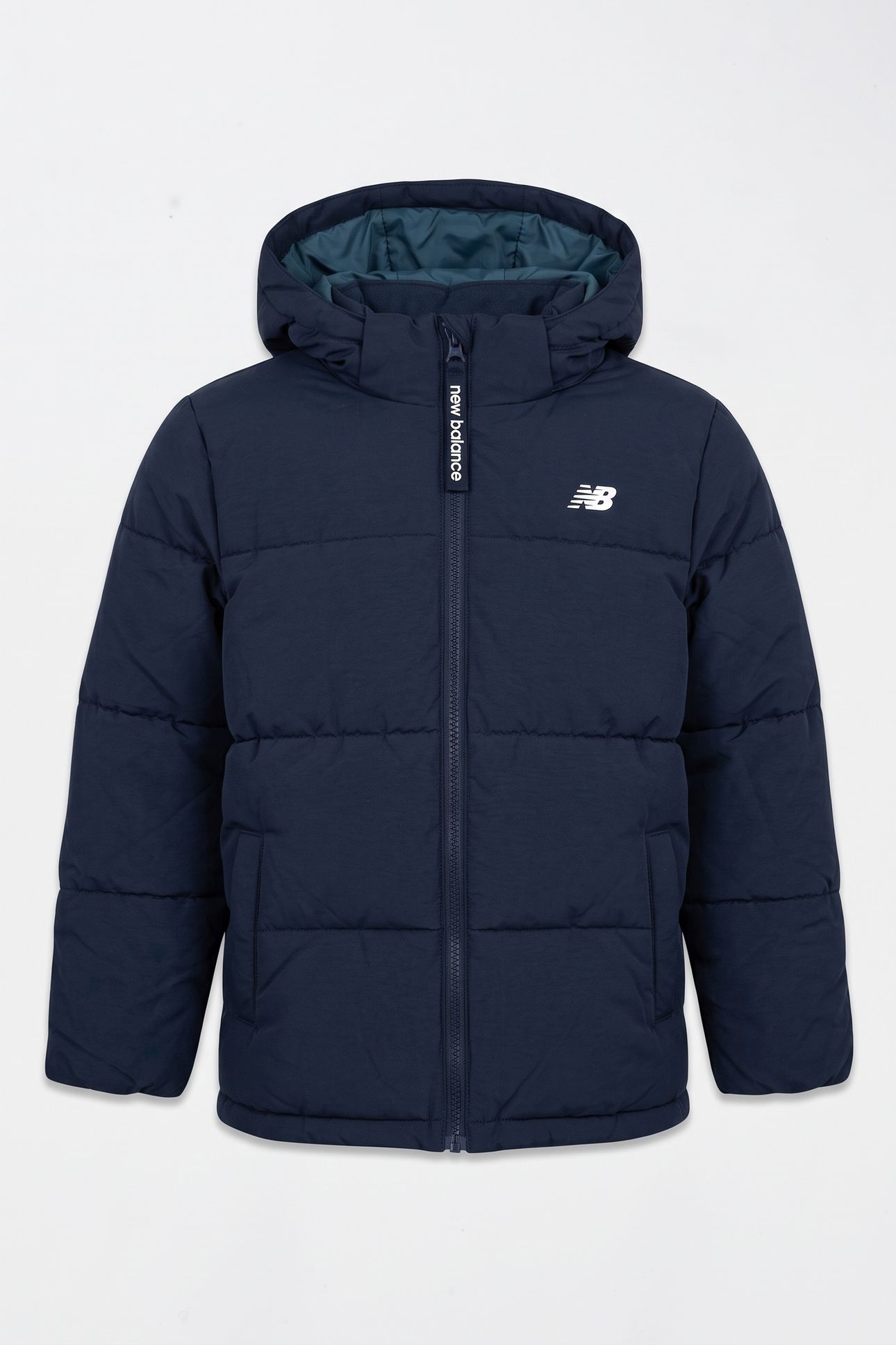 BOYS WIDE BAFFLE PUFFA COAT NAVY 2