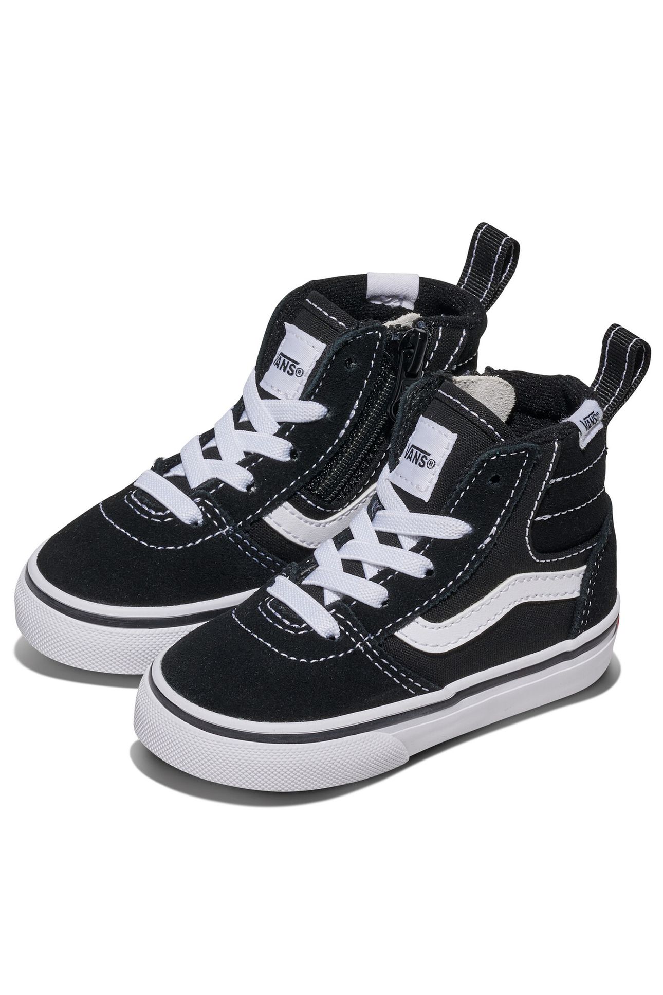 TODDLER ASHWOOD HI DECON SIDE ZIP SUEDE/CANVAS BLACK/WHITE 4