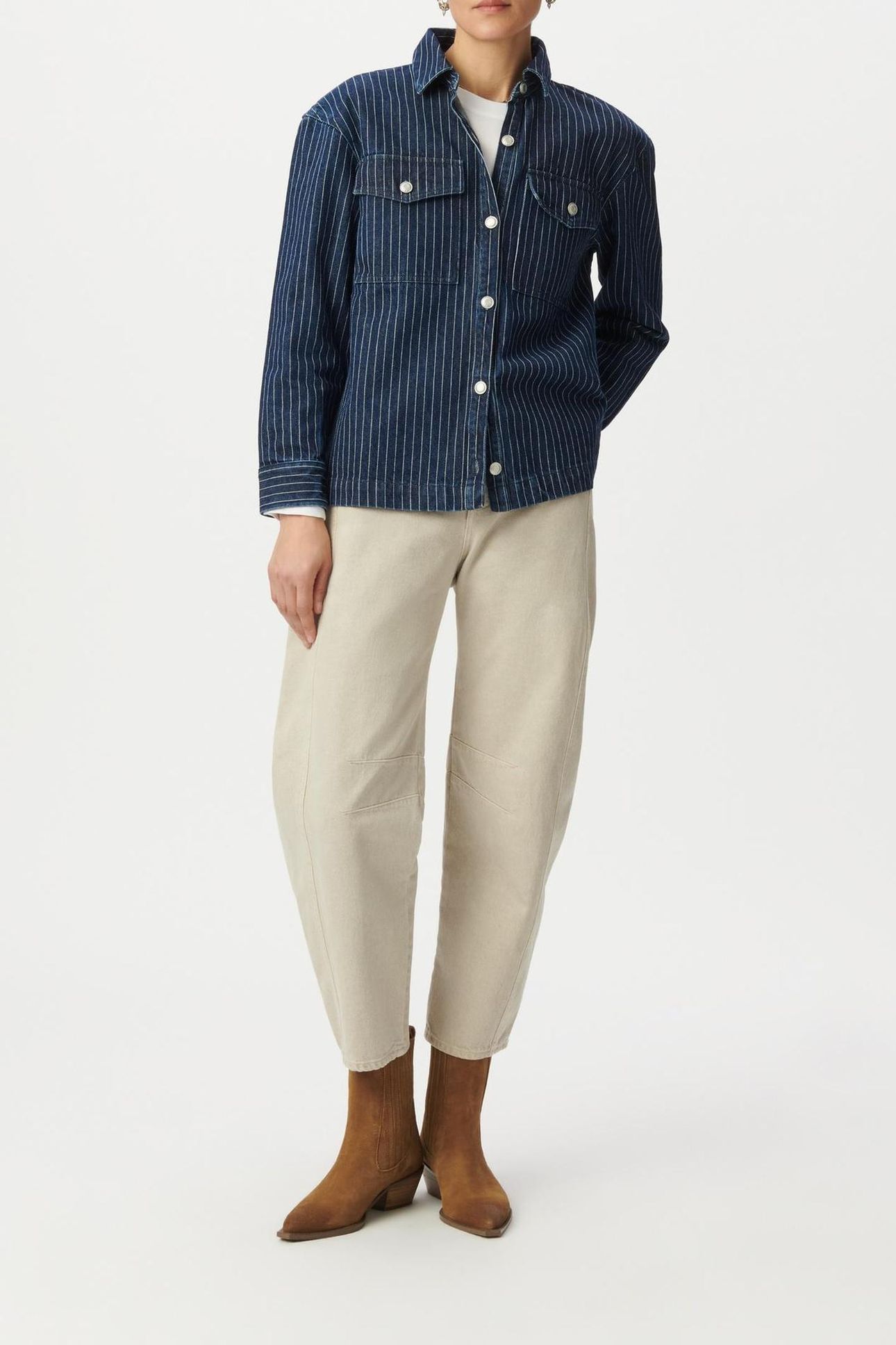 WHITE DENIM STRIPED SHIRT 3