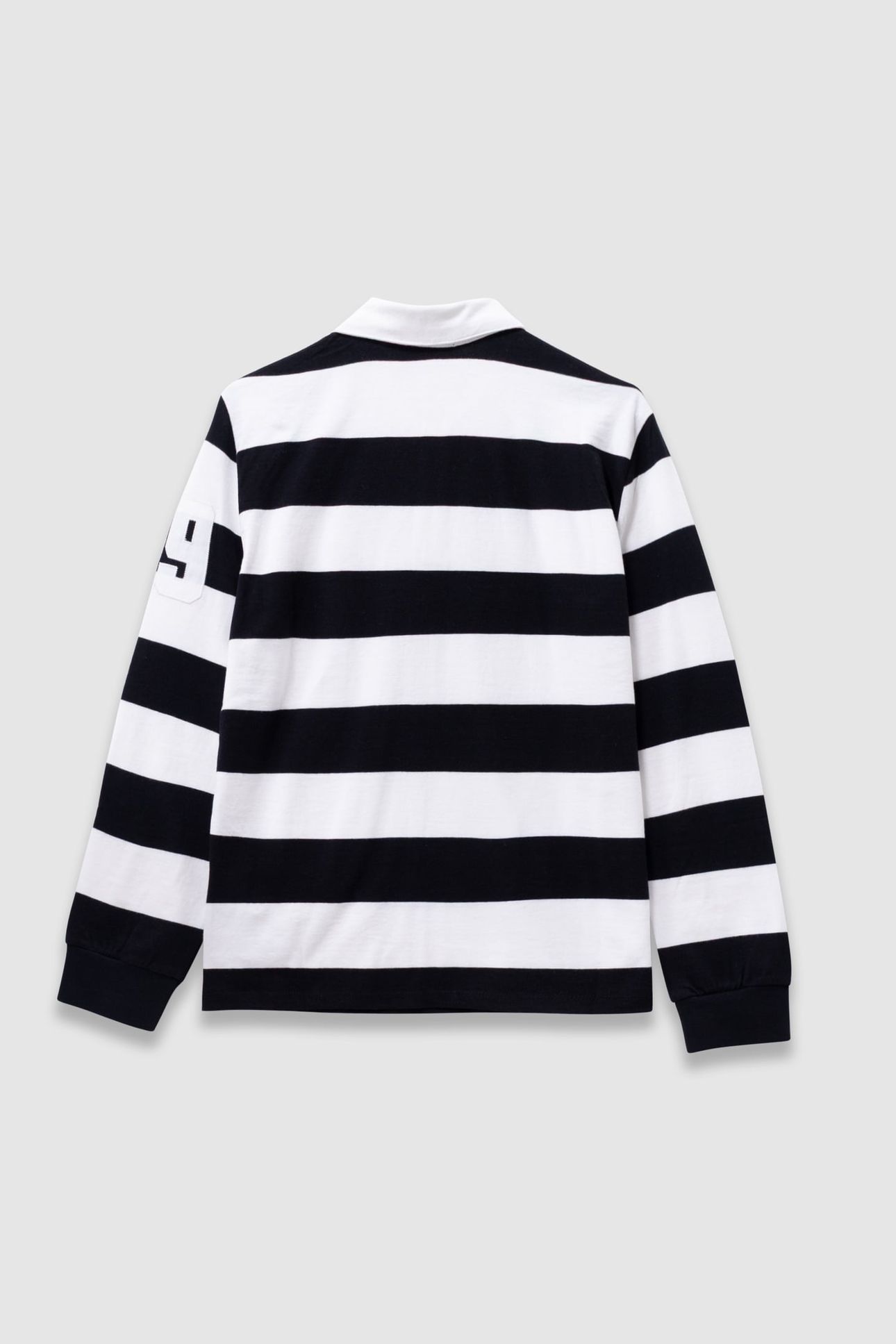 BOYS’ BLACK LONG-SLEEVED POLO SHIRT WITH ECRU STRIPES 2