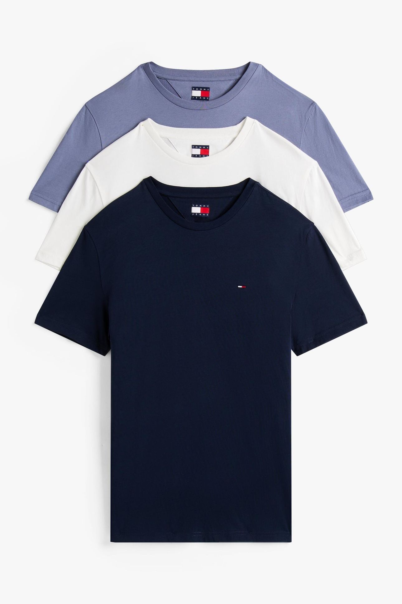 TJM XSLIM 3 PACK TEE ECRU/DARK NAVY/BLUE 1