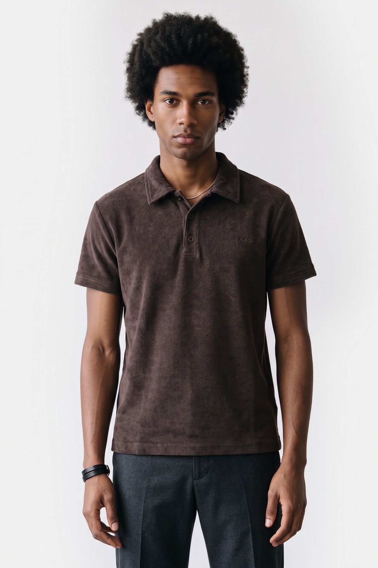 UNISEX POLO SHORT SLEEVE BROWN 4