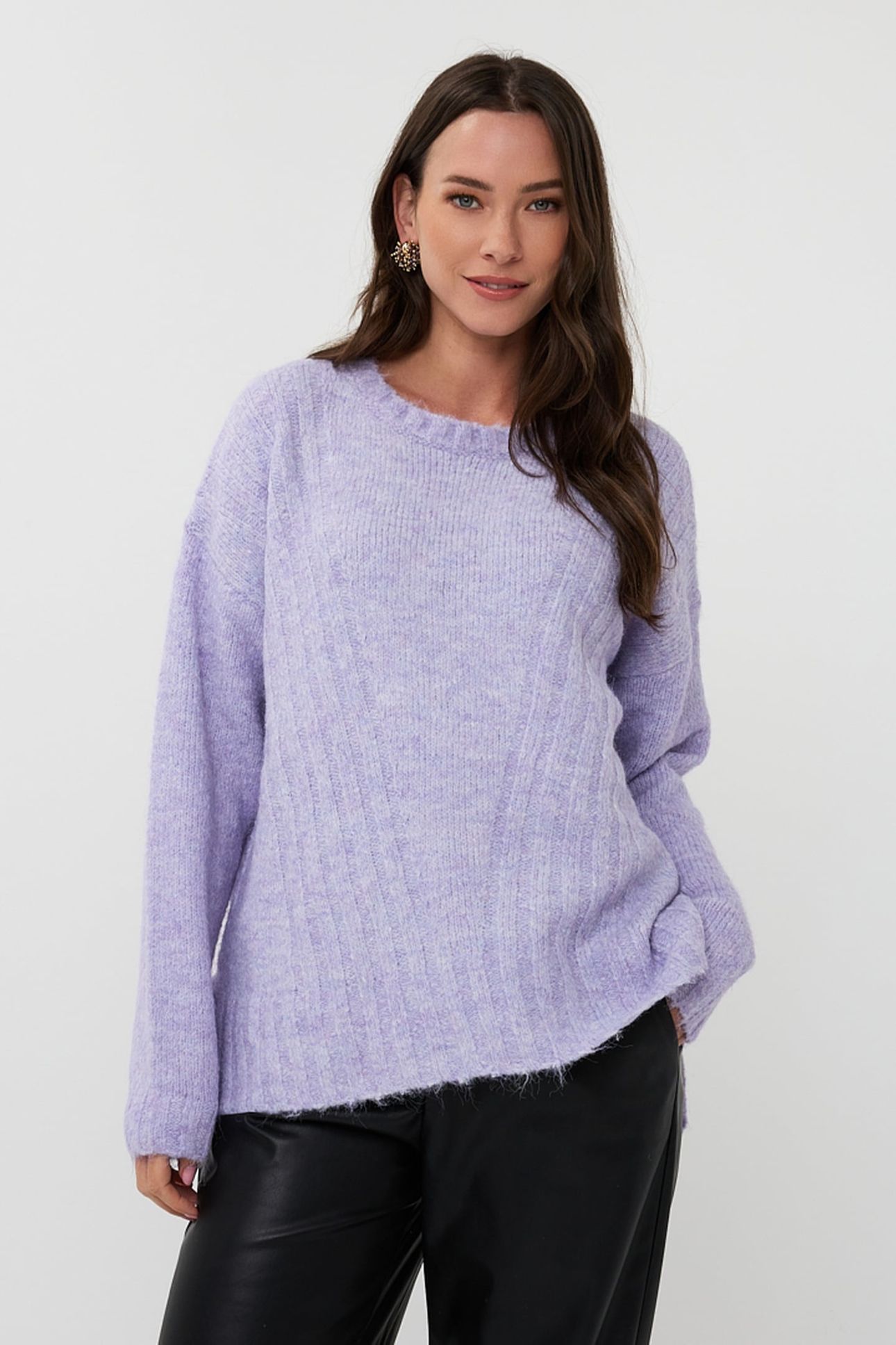 SWEATER DIAGONAL LINES LIGHT VIOLET 1