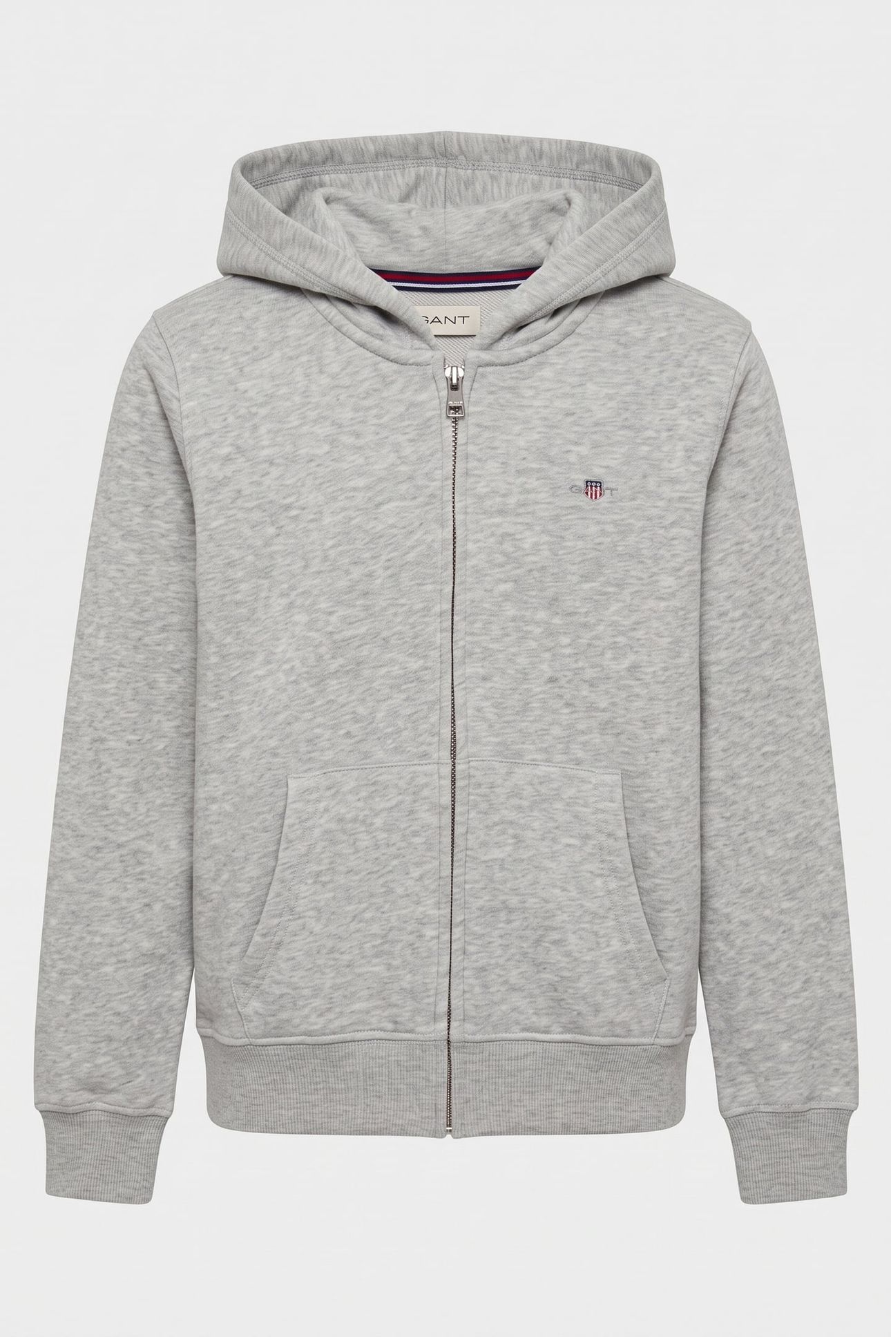 TEEN UNISEX SHIELD ZIP HOODIE LIGHT GREY MELANGE 2