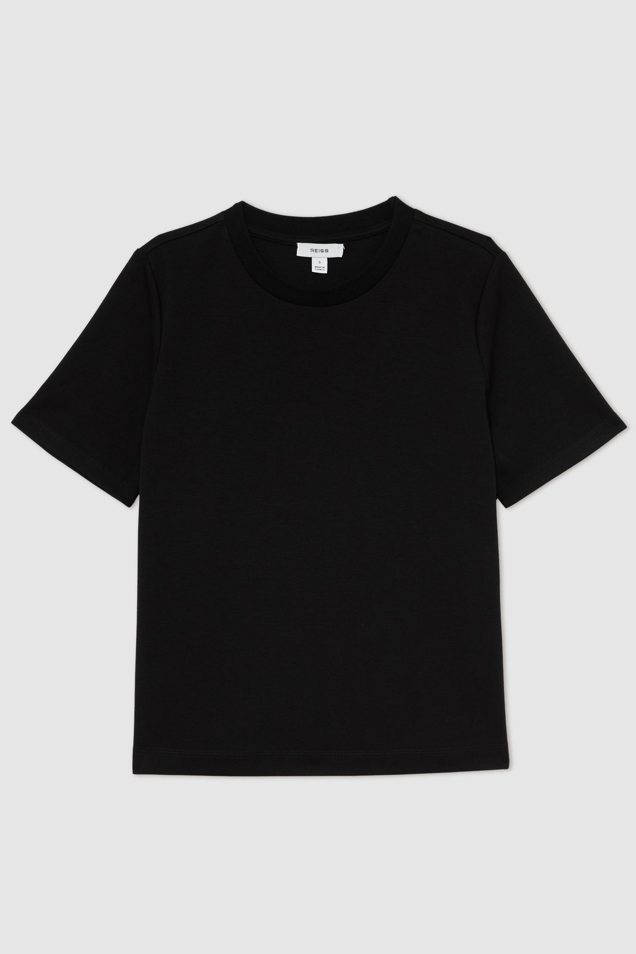 COTTONS CREW NECK TEE BLACK 4