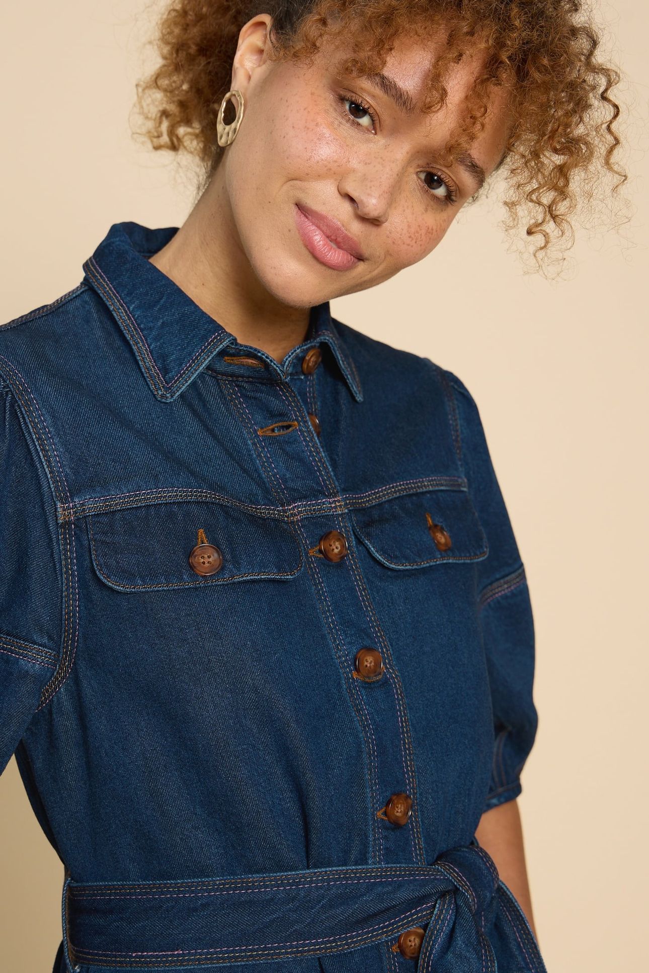KERRY DENIM MIDI DRESS DK DENIM 5