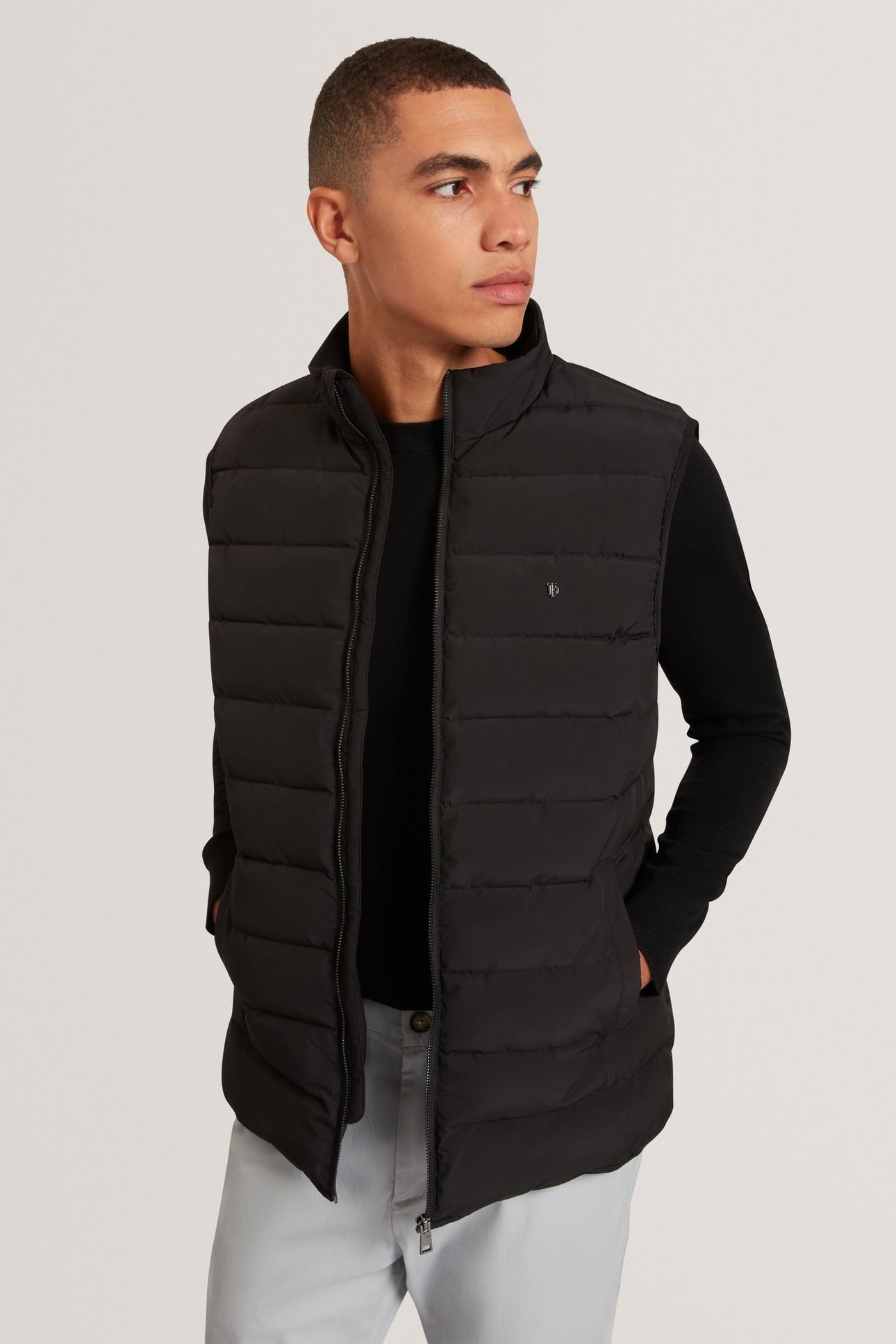 QUILTED LIGHTWEIGHT GILET BLACK 1