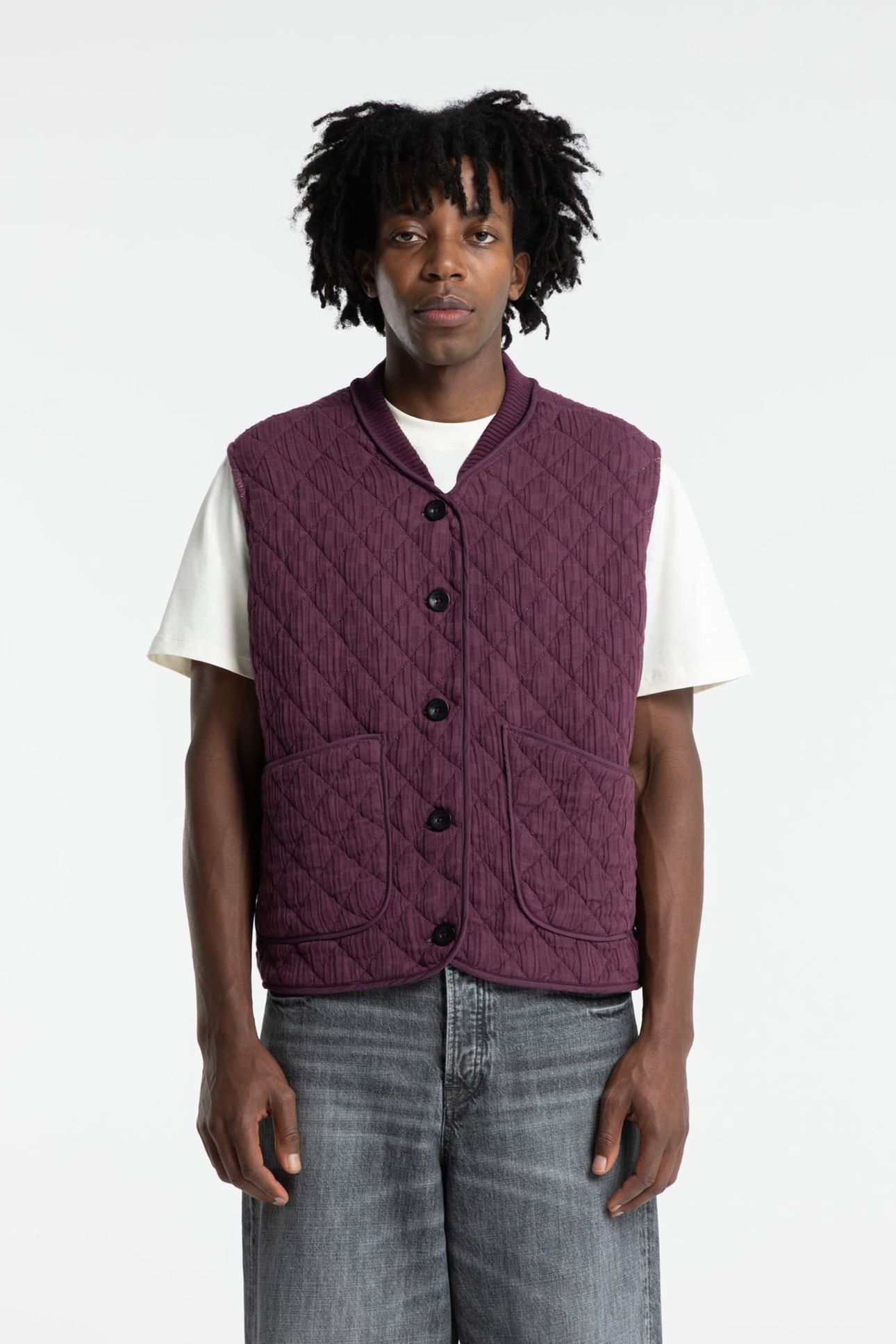 UNISEX KIKO VEST MAUVE WINE 1