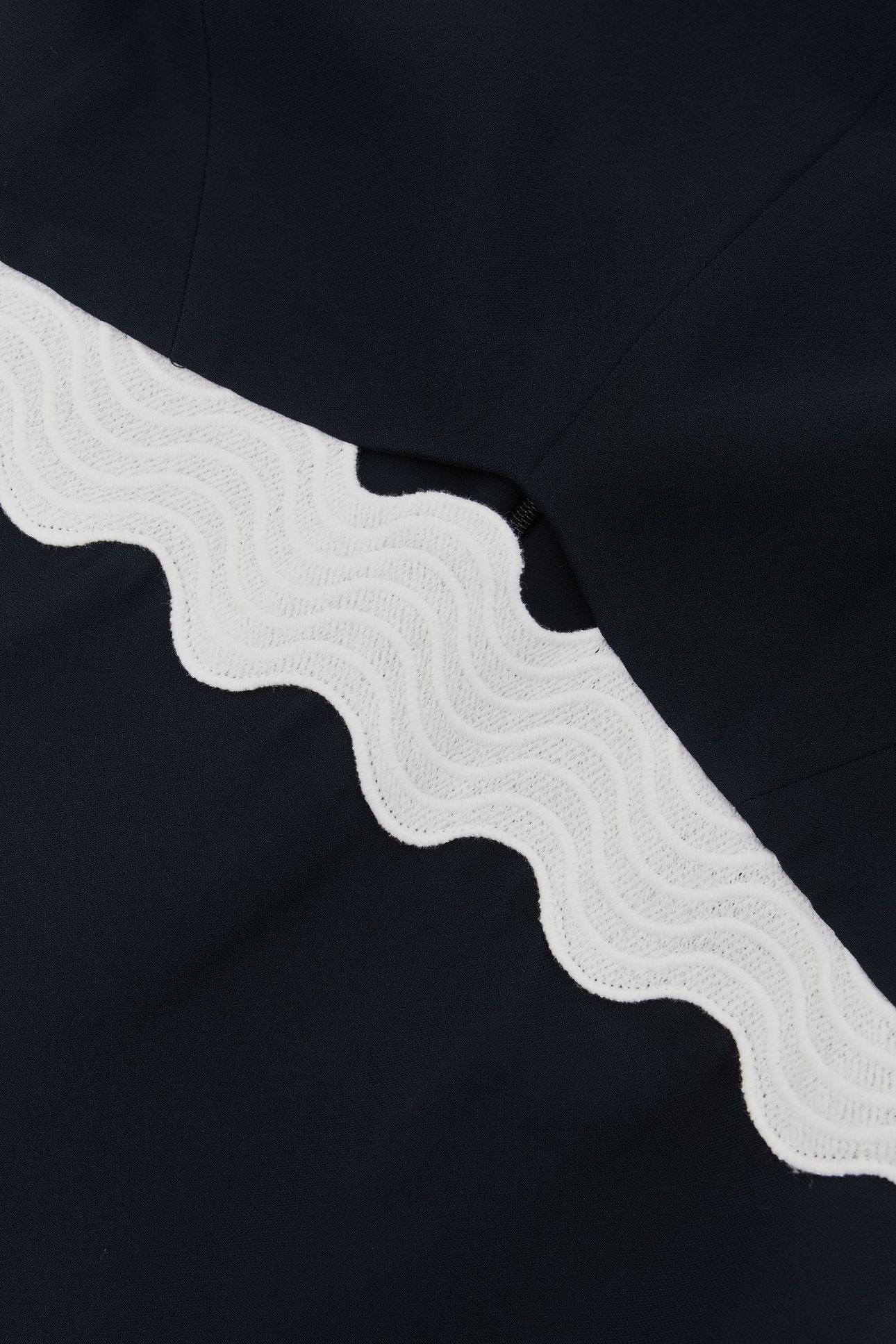 CONTRAST BODYCON MIDI DRESS NAVY/IVORY 7