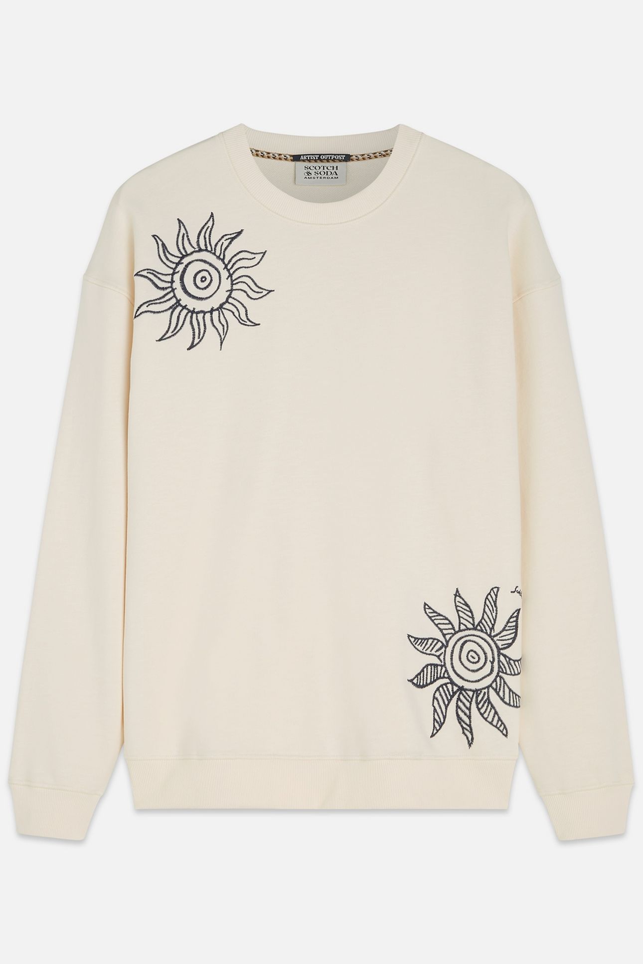 EMBROIDERED RELAXEDFIT SWEATSHIRT LIGHT BEIGE 1
