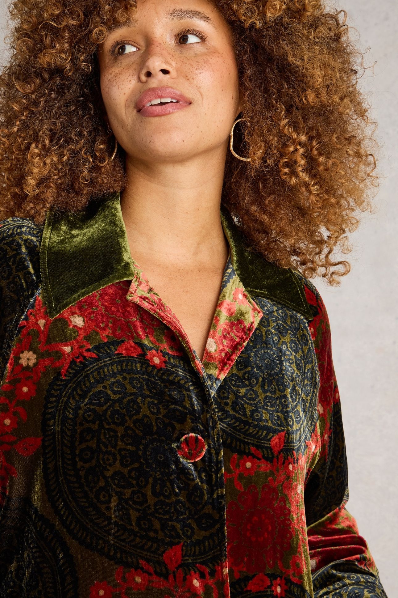 FREYA VELVET DUSTER COAT GREEN PR 4