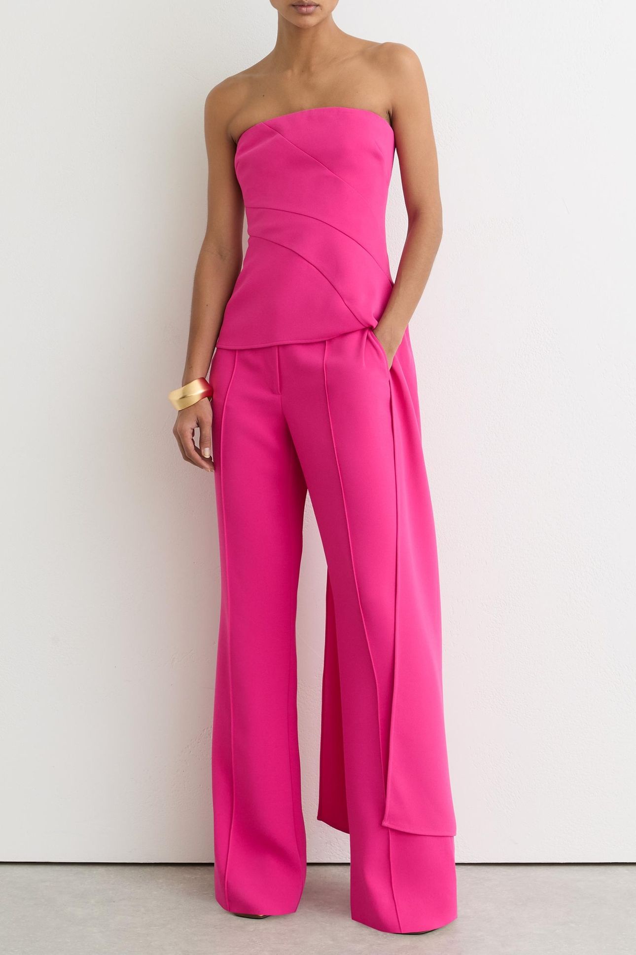 DRAPE OCCASION TOP BRIGHT PINK 1