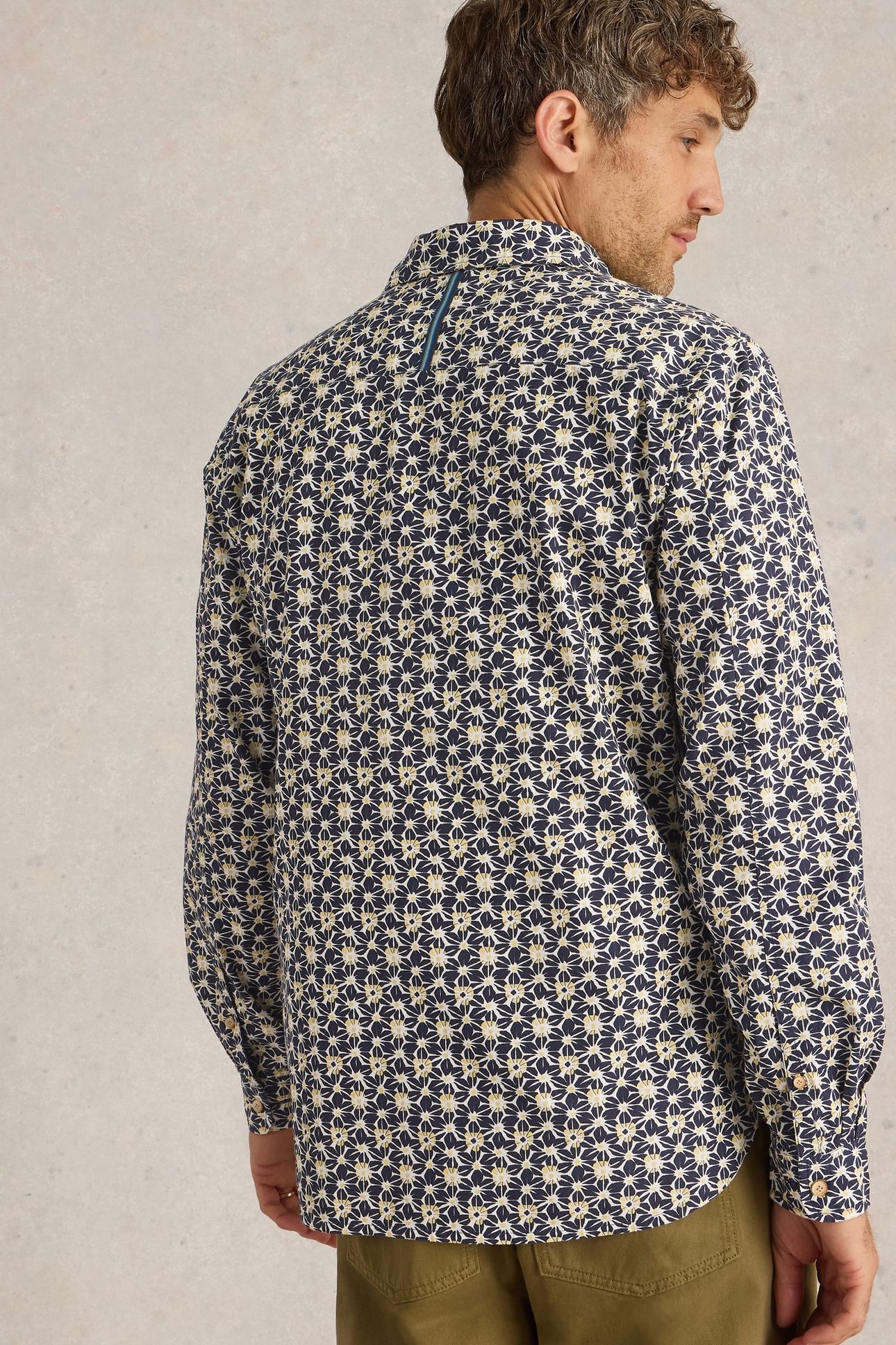 FUJI FLOWER PRINTED SHIRT NAVY PR 3