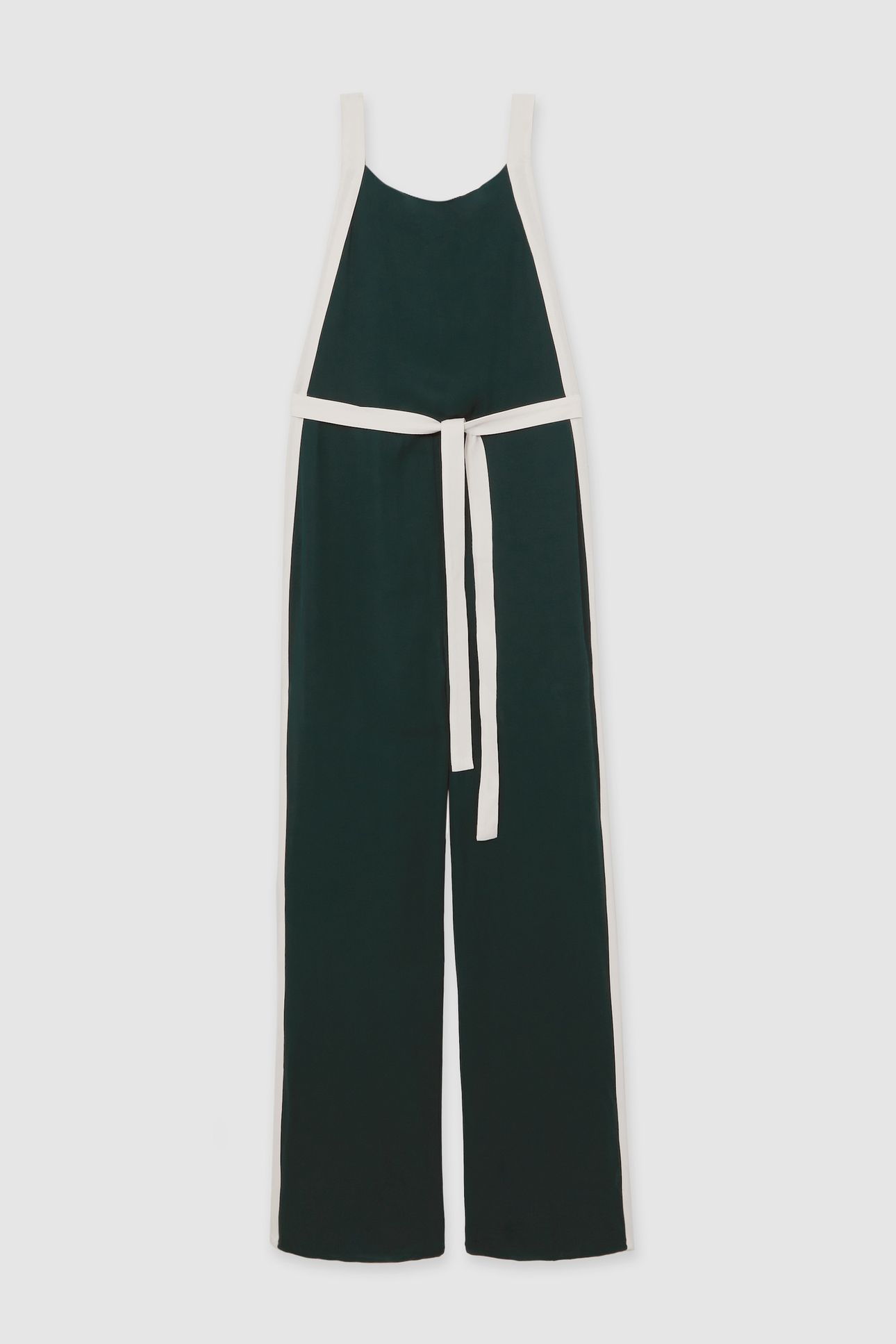 COL BLOCK JUMPSUIT DARK GREEN/CREAM 4